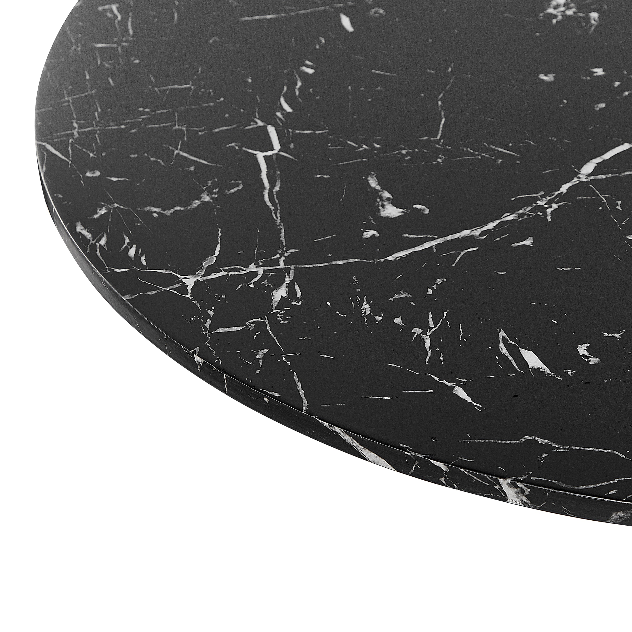 Tavolo da pranzo tondo effetto marmo nero ⌀ 90 cm Boca