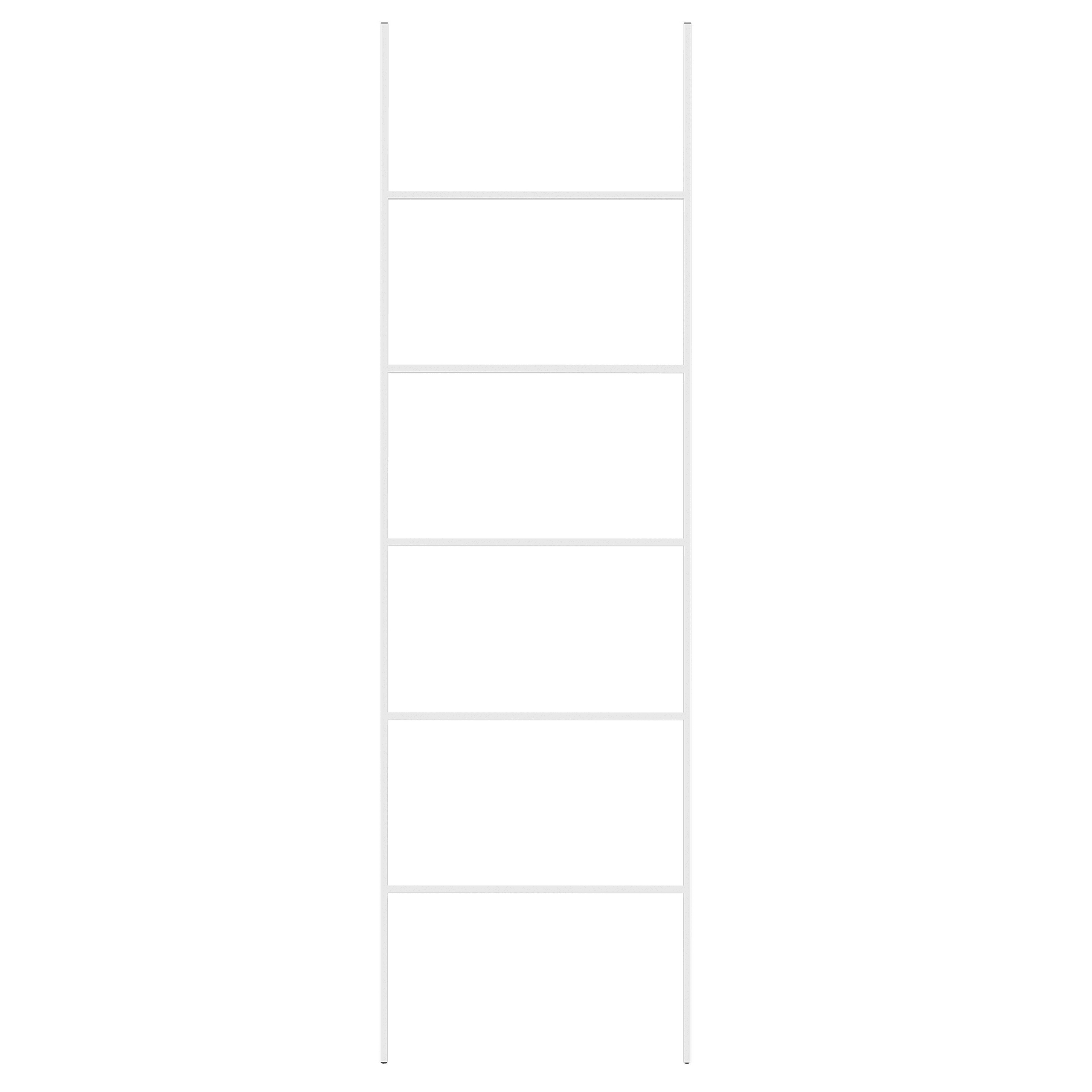 Porta Asciugamani in Metallo Bianco lucido e finitura Rovere, 58x28xh87 cm