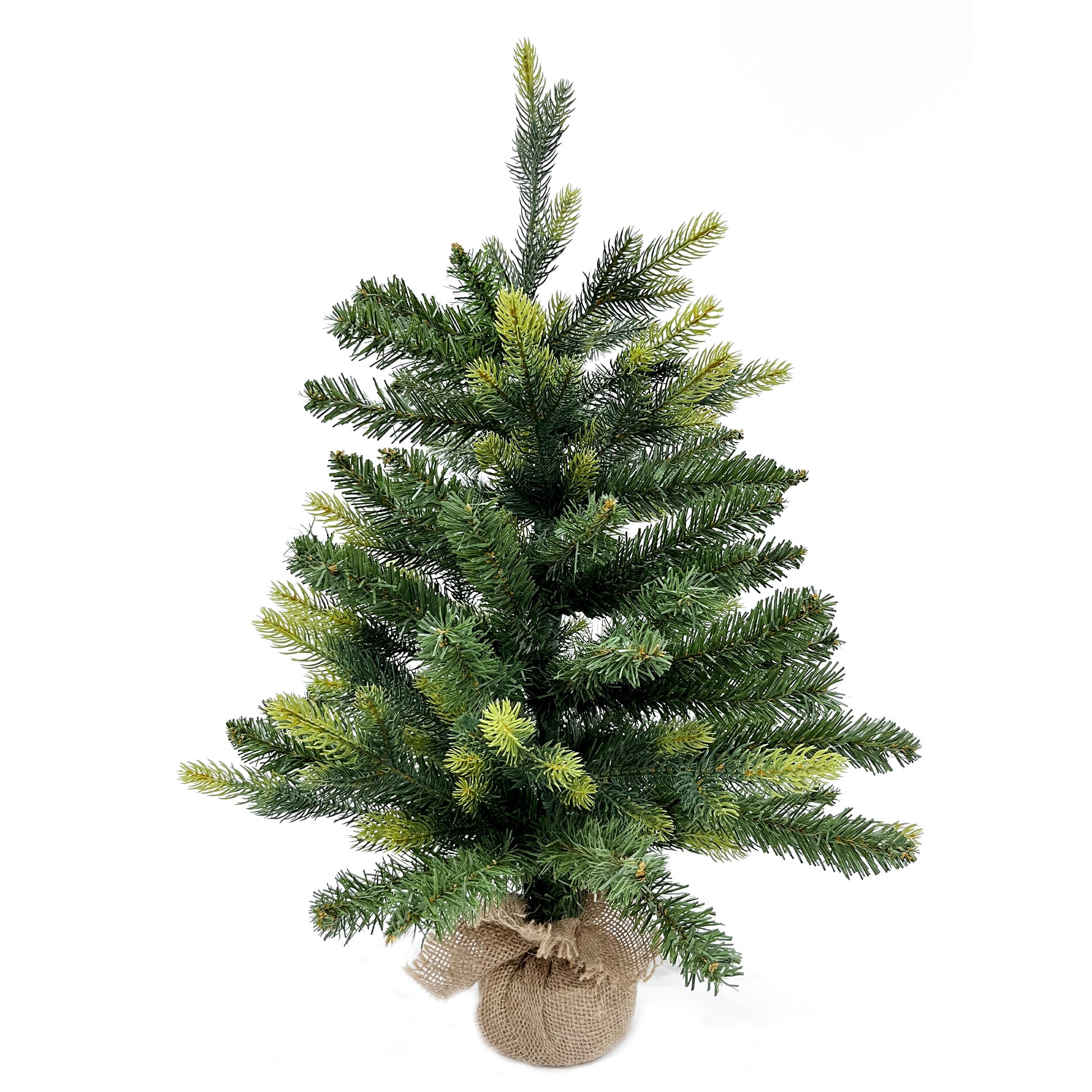 Kleiner Weihnachtsbaum H 60 aus PVC und PE-Basis aus Zement und Jute SANTA  CLAUS