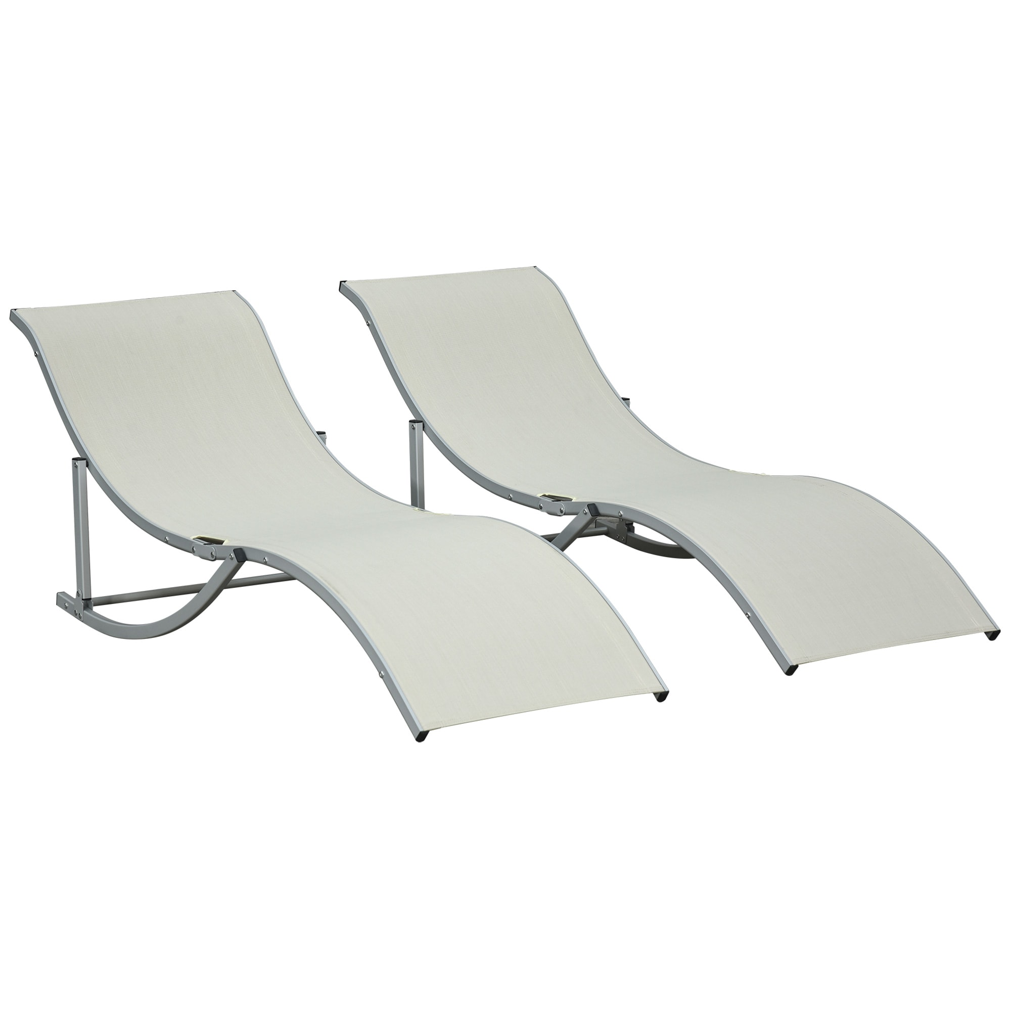 EASYCOMFORT Set 2 Sdraio da Giardino Pieghevoli, Lettino Prendisole in  Alluminio e Textilene, 61x165x63cm