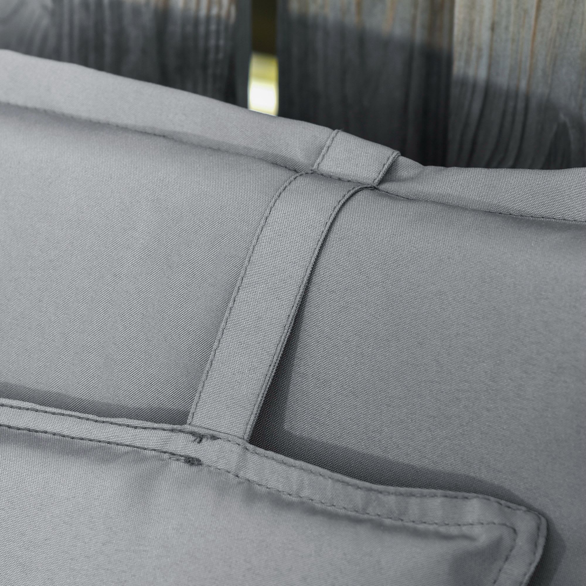 Set 2 cuscini da esterno imbottiti per sedie in poliestere grigio Outsunny