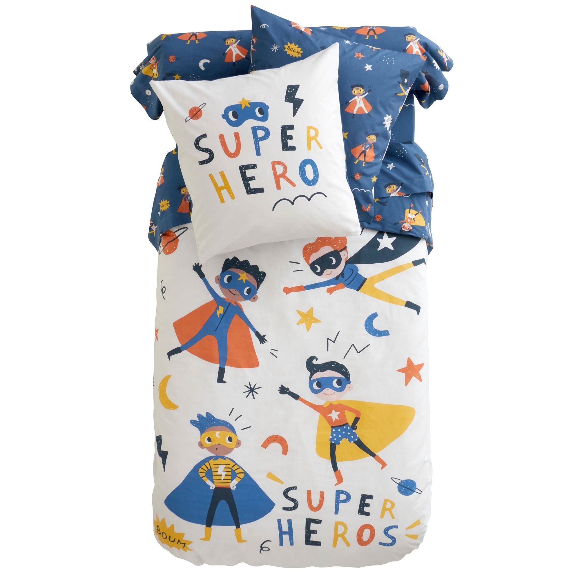 Parure De Lit Miraculous Supergirl - 100% Coton Oeko-Tex - Housse 140x200 + Taie 63x63 - Rose