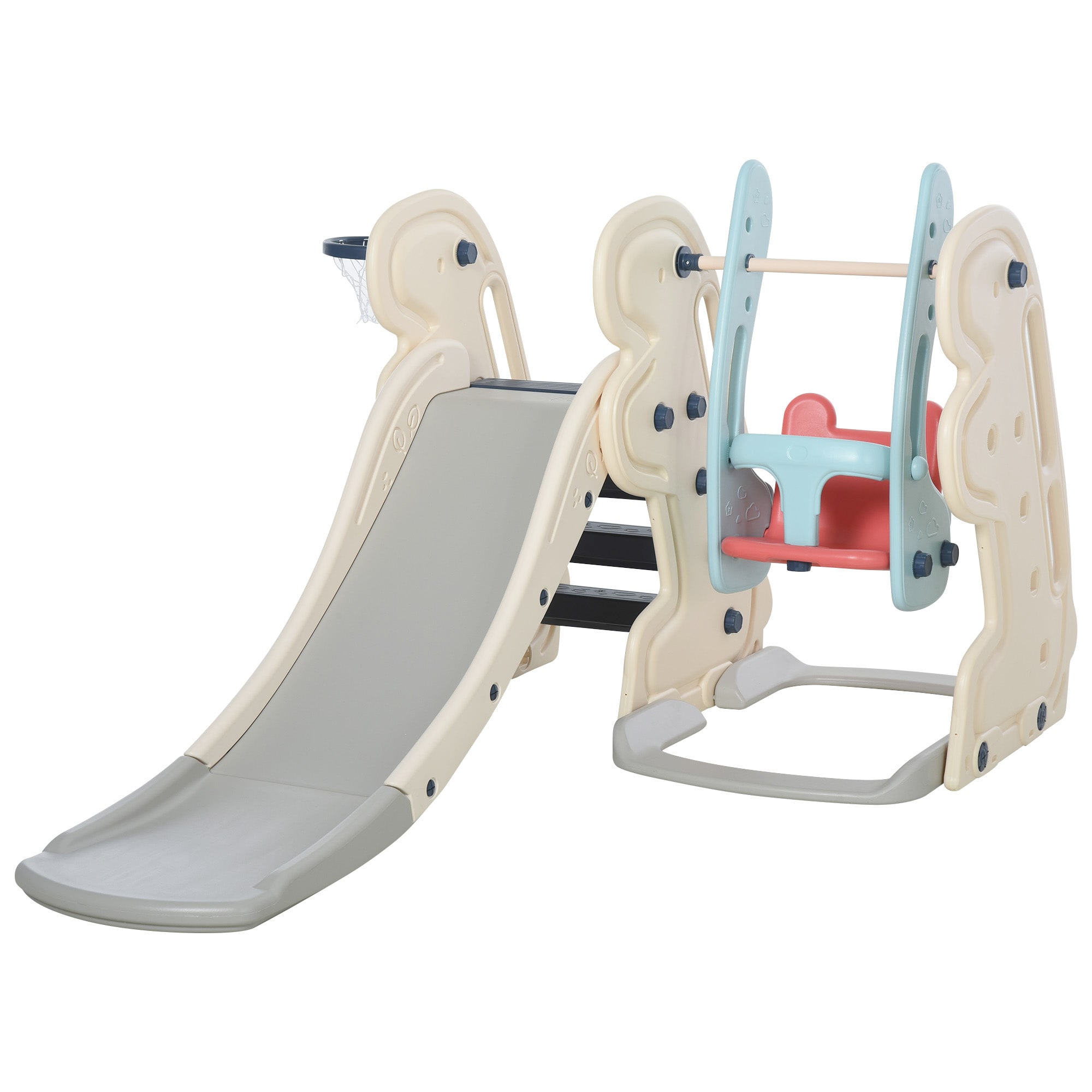 Il numero 1 del risparmio-SCIVOLO PER BAMBINI CON ALTALENA E CANESTRO149 X  186 X 98 CM,BLU E ARANCIONE