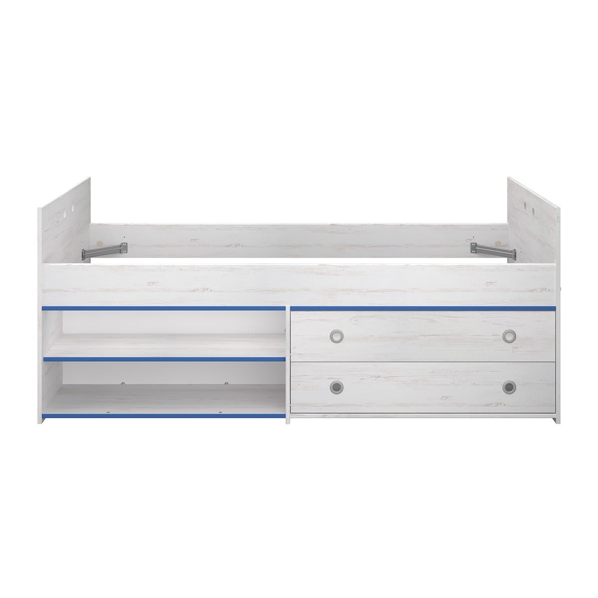 KO2 Letto bambina in legno con cassettone materasso incluso