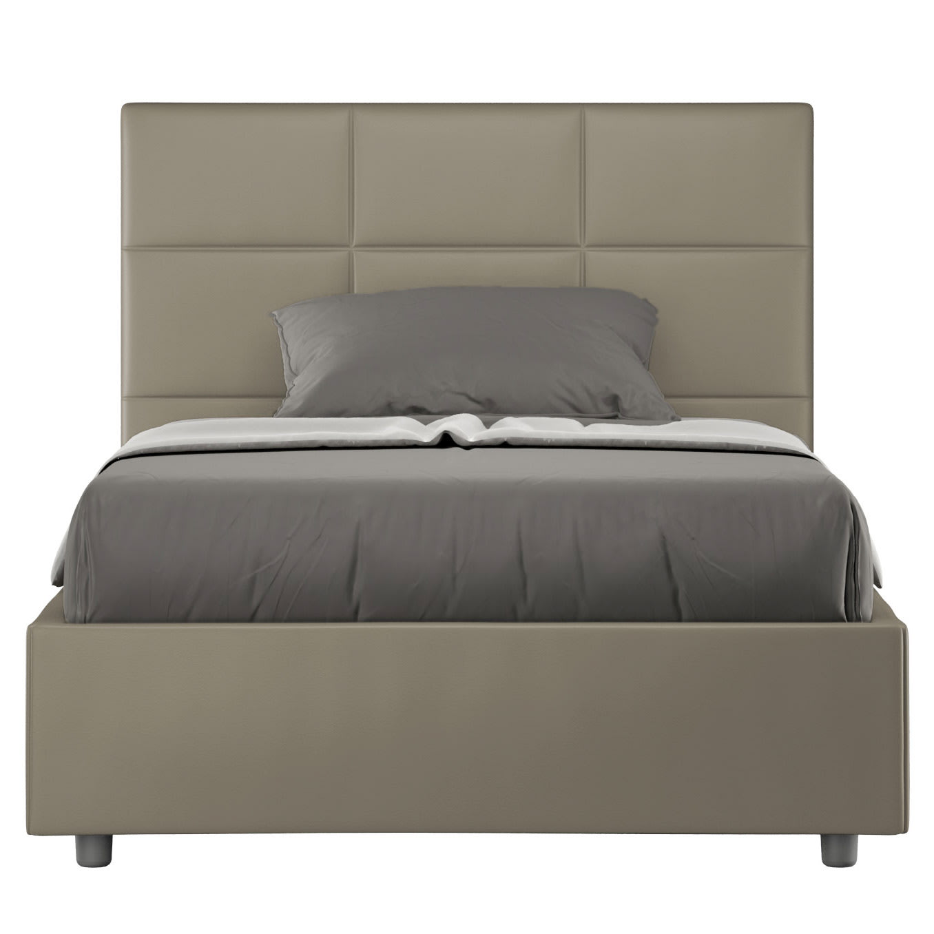 Letto Matrimoniale Francese 140x190 cm Senza Rete Mika Grigio