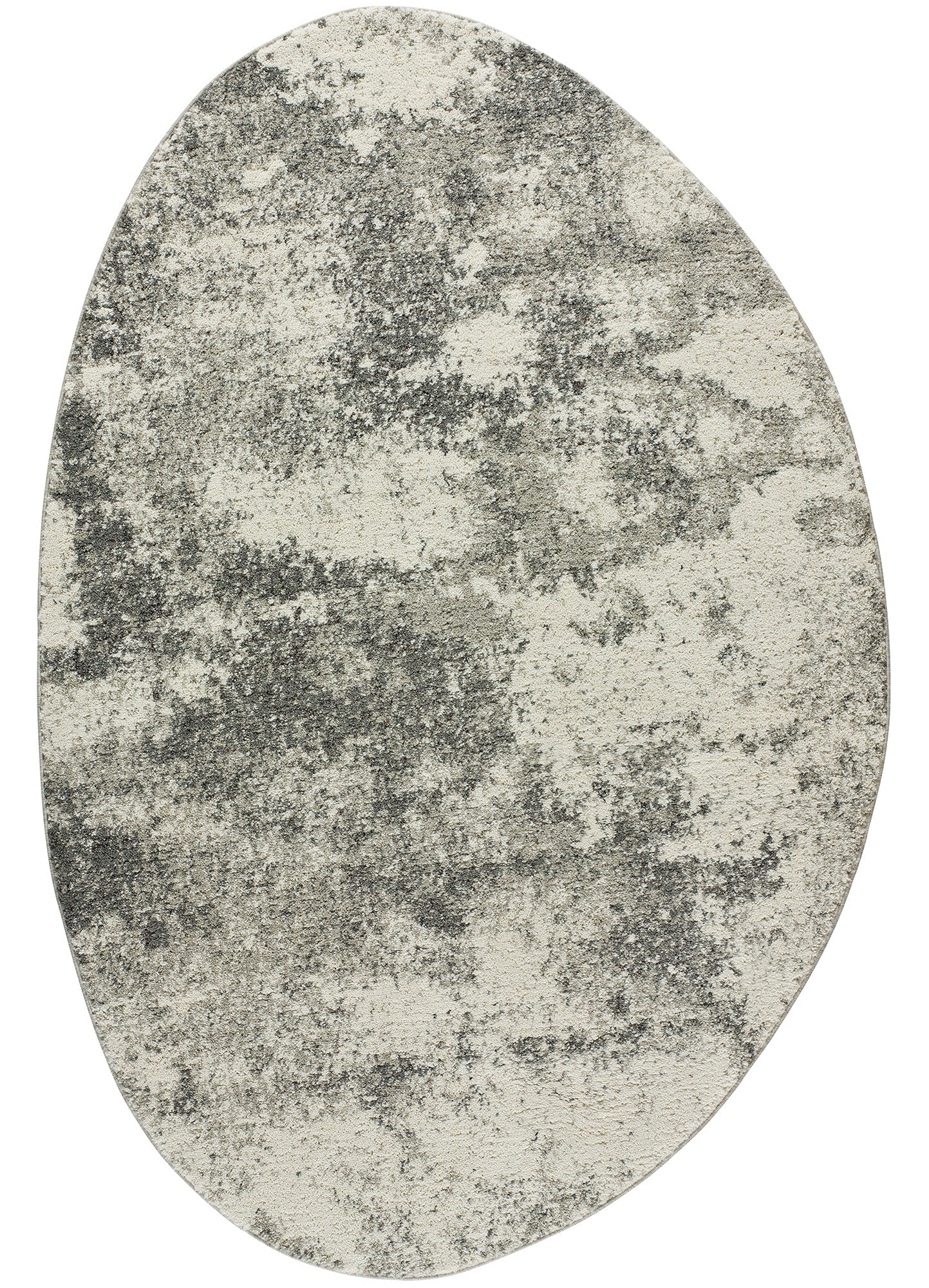 Tappeto riciclato di forma organica nei toni del grigio, 155X230 cm
