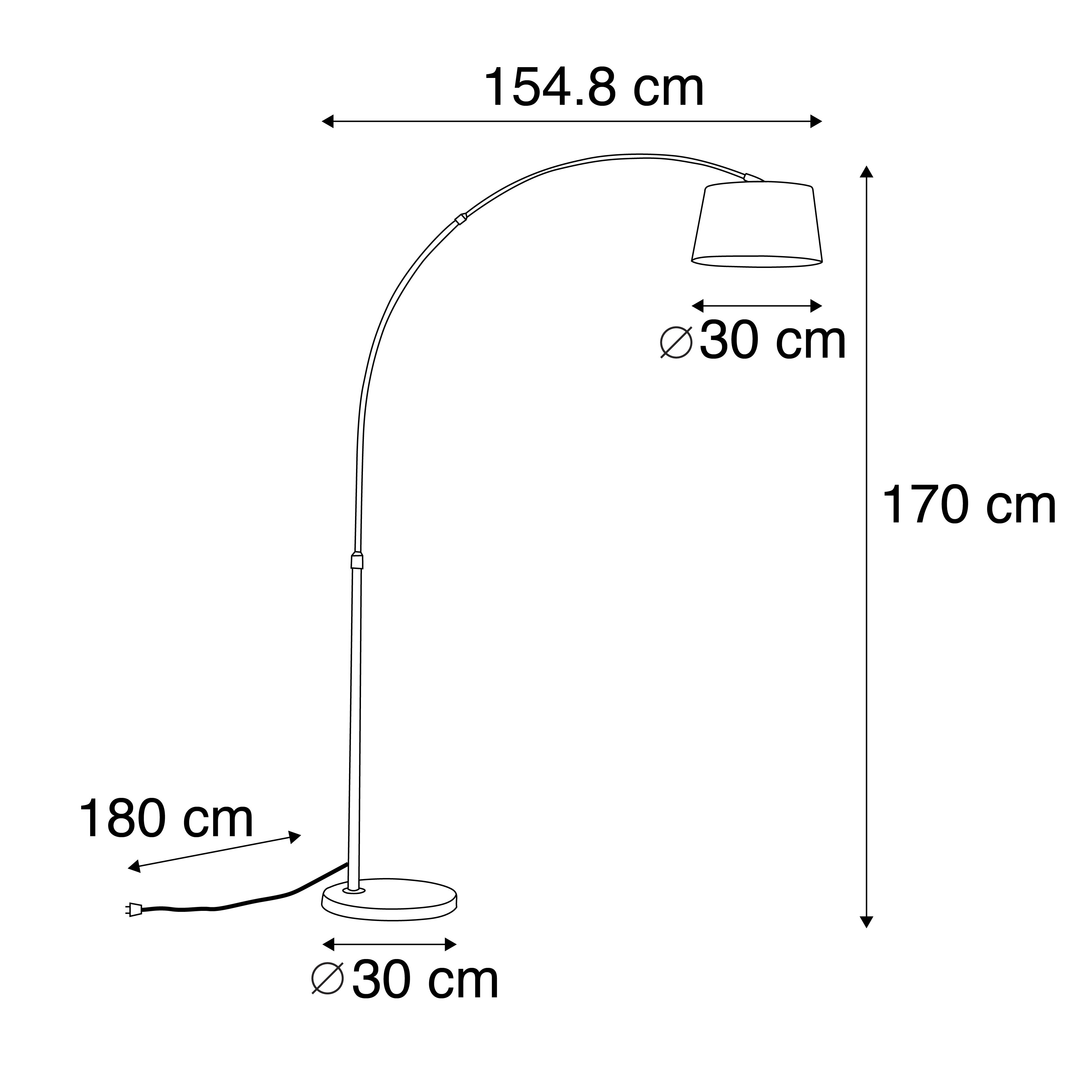 EASYCOMFORT Lampada da Terra ad Arco con Paralume in Tessuto e Piantana  Rotonda, 100x43x177cm, Grigio Scuro