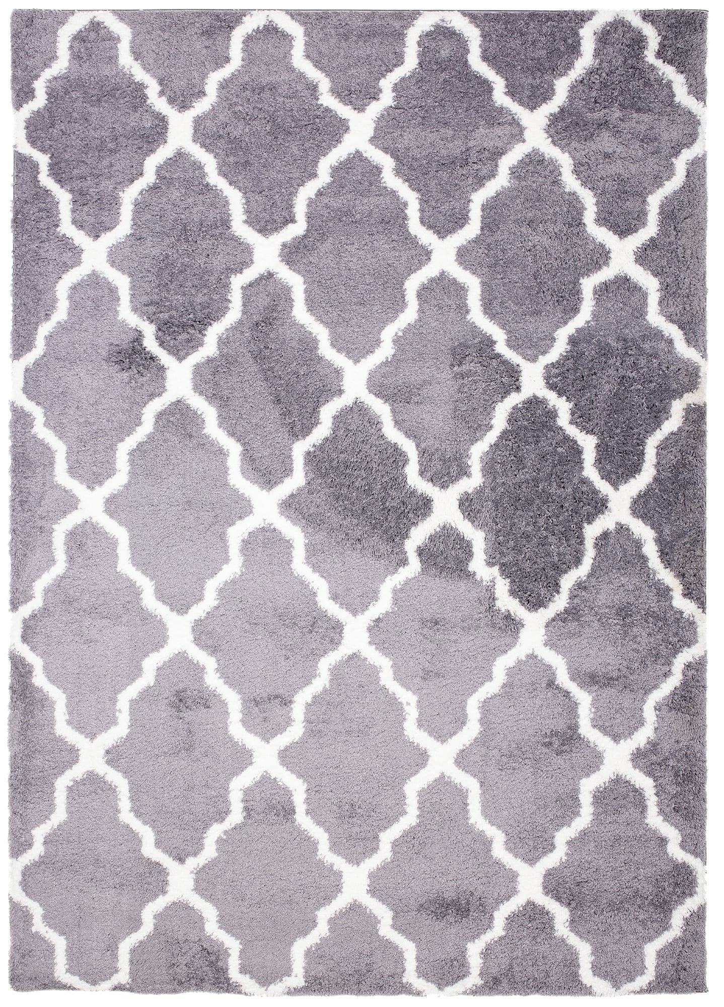 Tappeto shaggy grigio bianca geometrico 200 x 300 cm MODENA