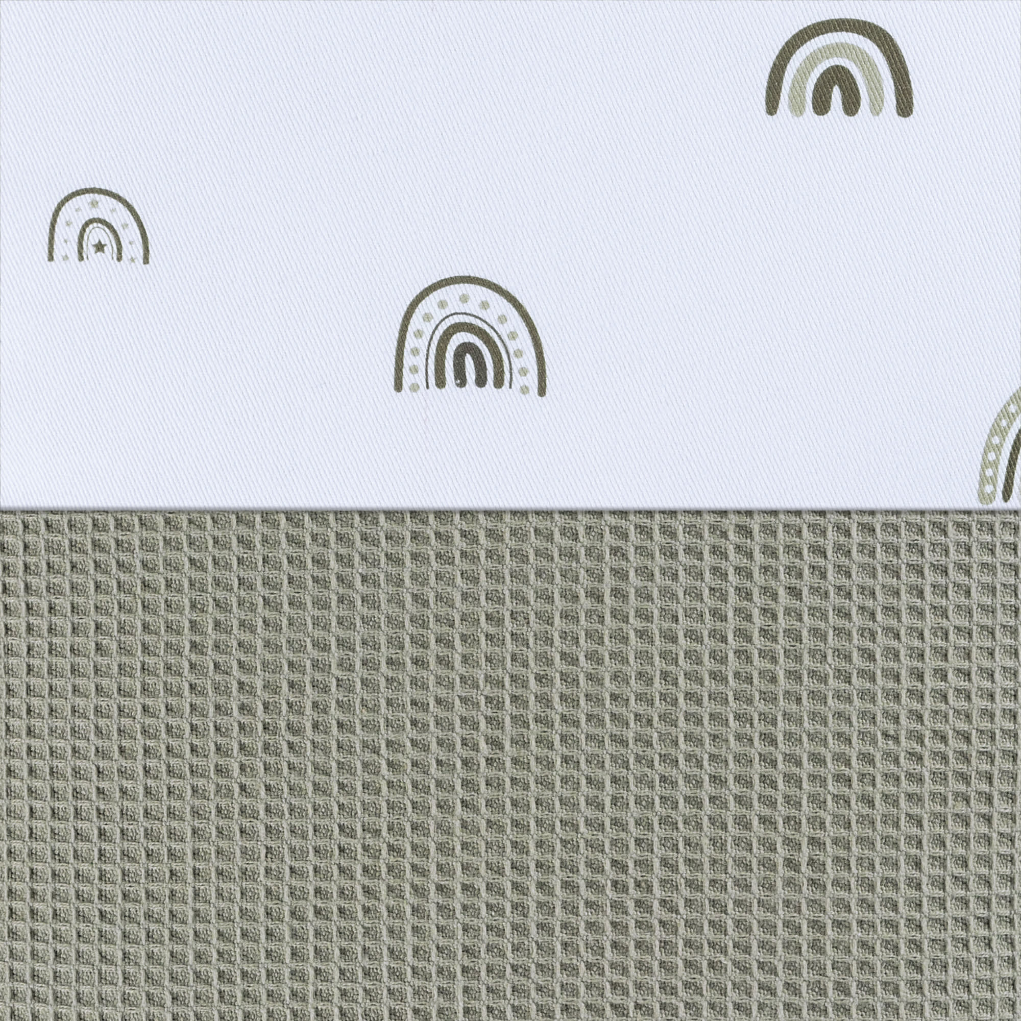 Minicuna colecho ratán 50x80 cm con set textil gris claro y colchón MOAI