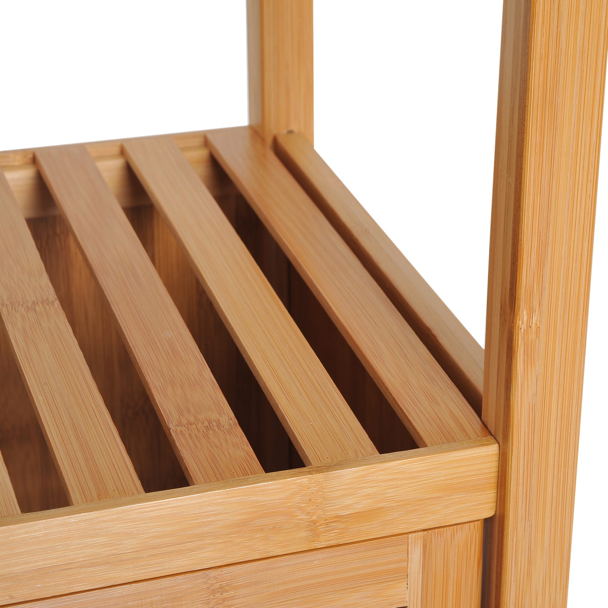 Mobiletto Bamb&ugrave; 4 Cassetti 30x30x80cm - Per Bagno, Camera O Soggiorno - Colore Naturale, Design Elegante
