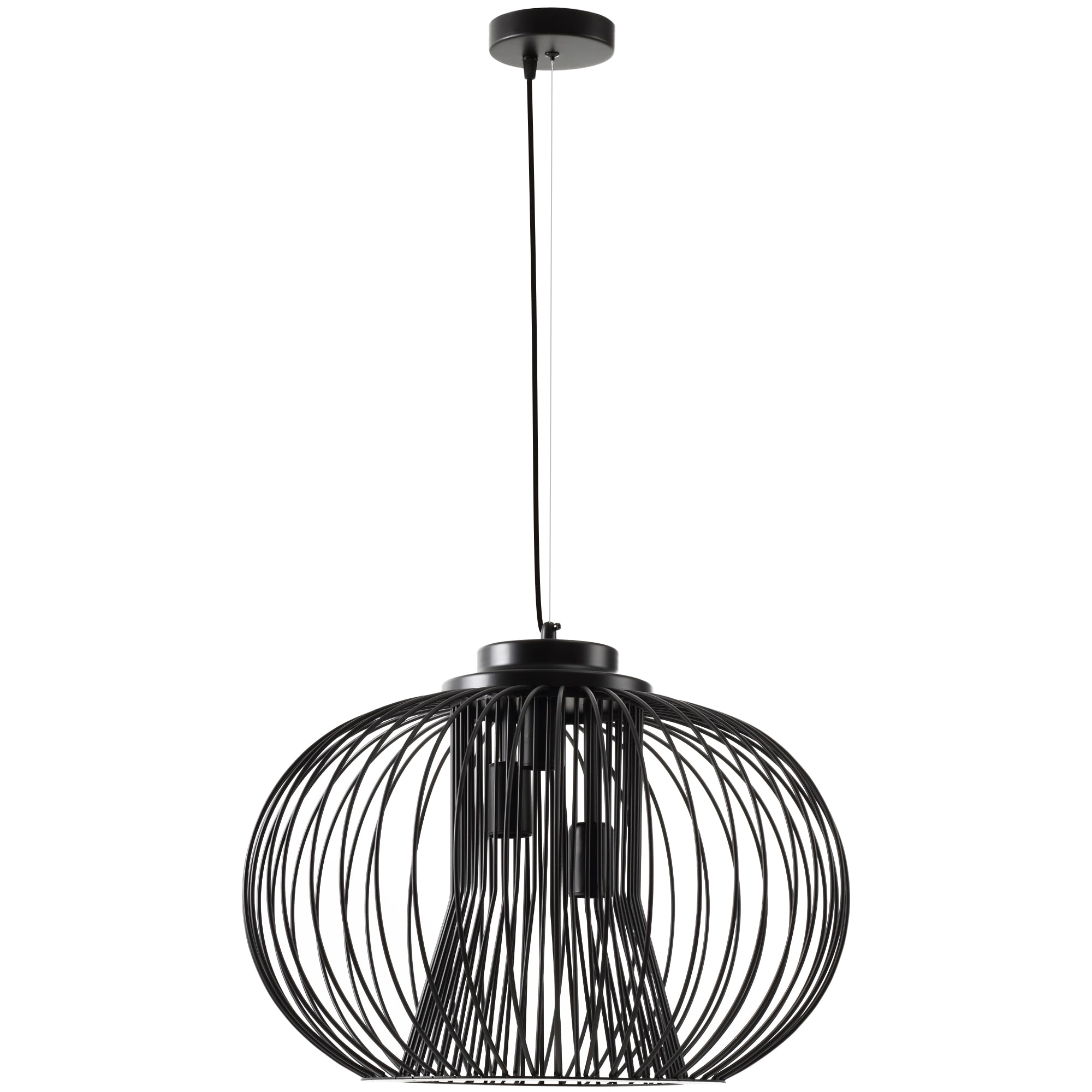 Lampadario da soffitto altezza regolabile in metallo nero