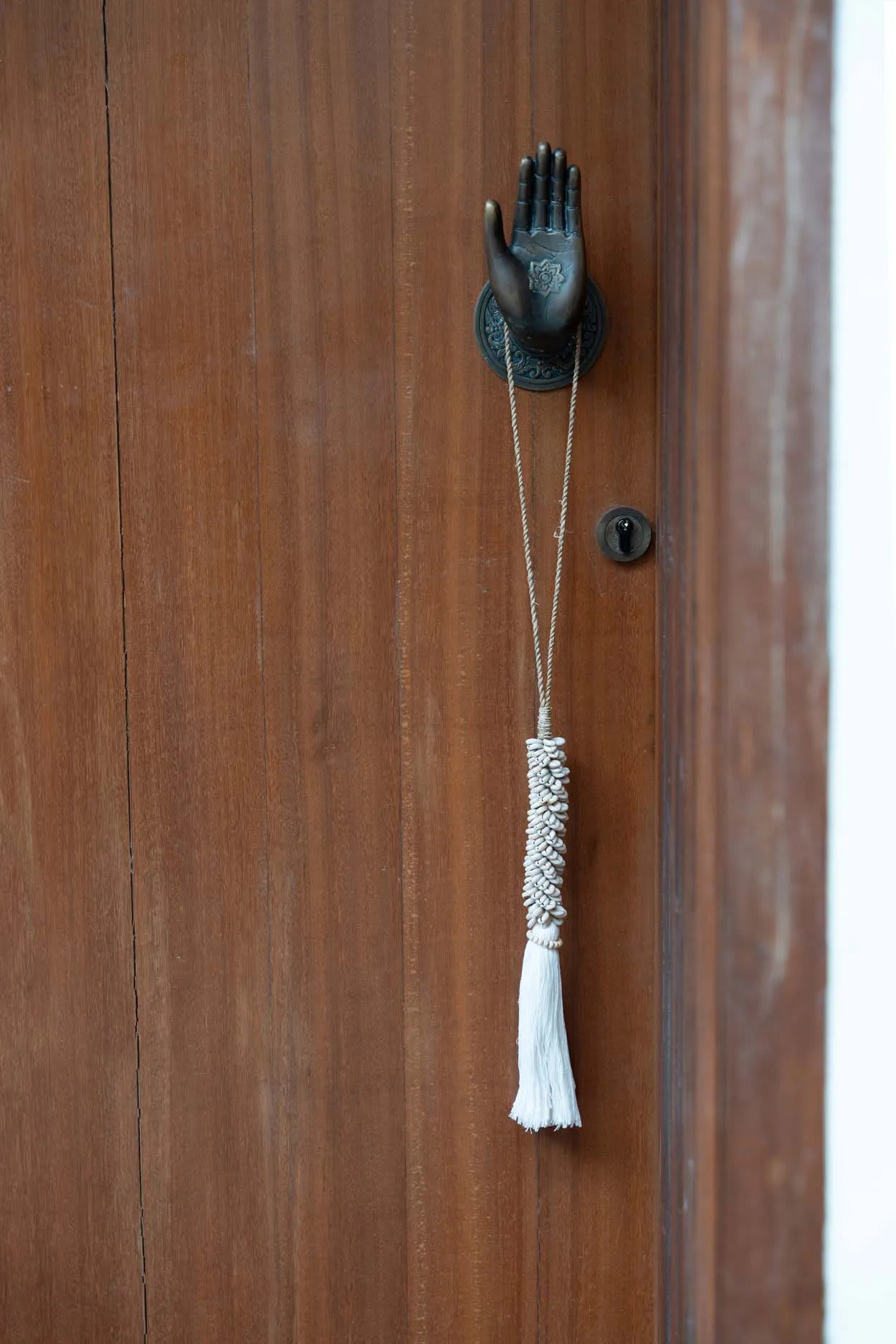 décoration en coquillage et coton