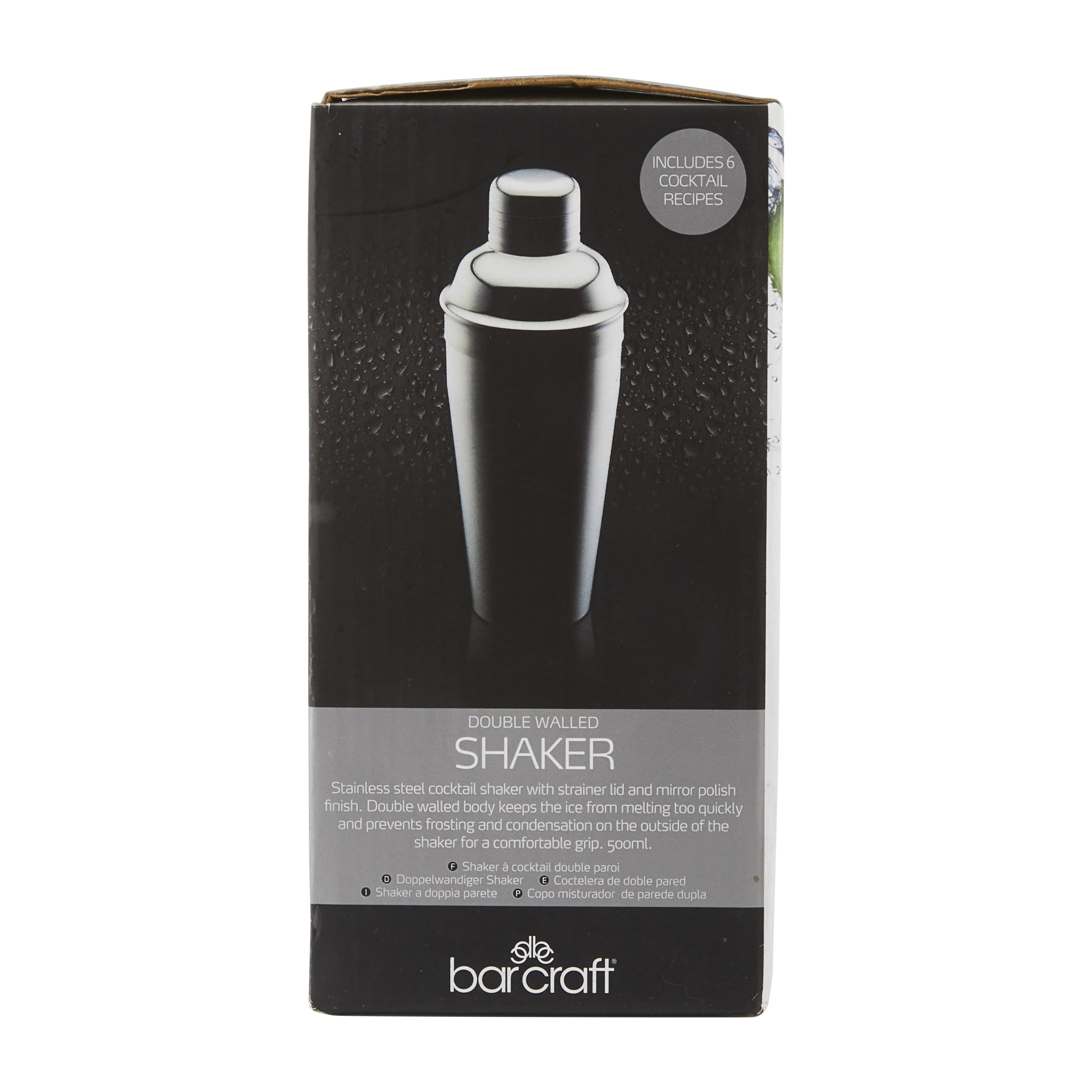 Relaxdays Shaker per Cocktail, Acciaio Inox, Lavabile in Lavastoviglie,  Varie Ricette, Mixer da 600 ml, Argento