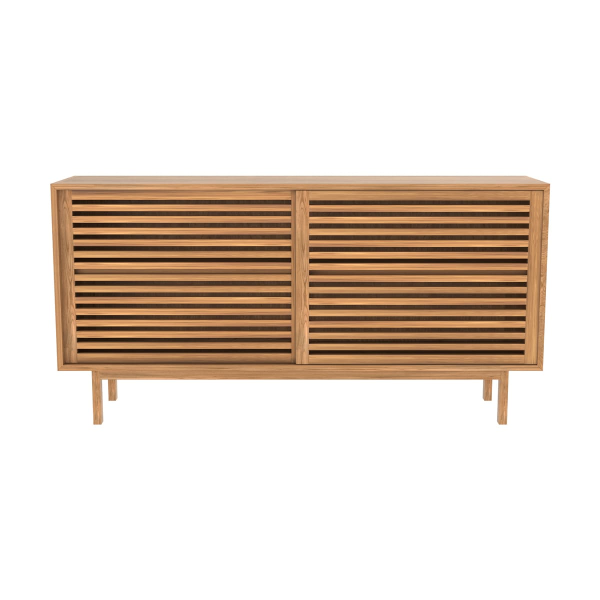 Credenza 2 ante scorrevoli in legno di teak Bormes