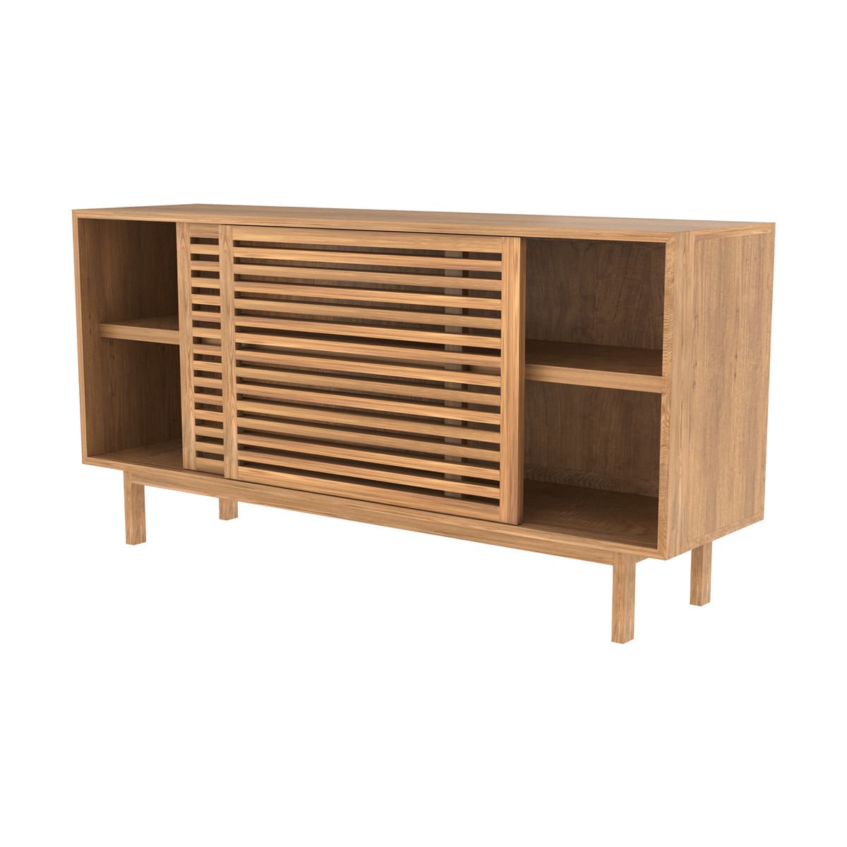 Credenza 2 ante scorrevoli in legno di teak Bormes