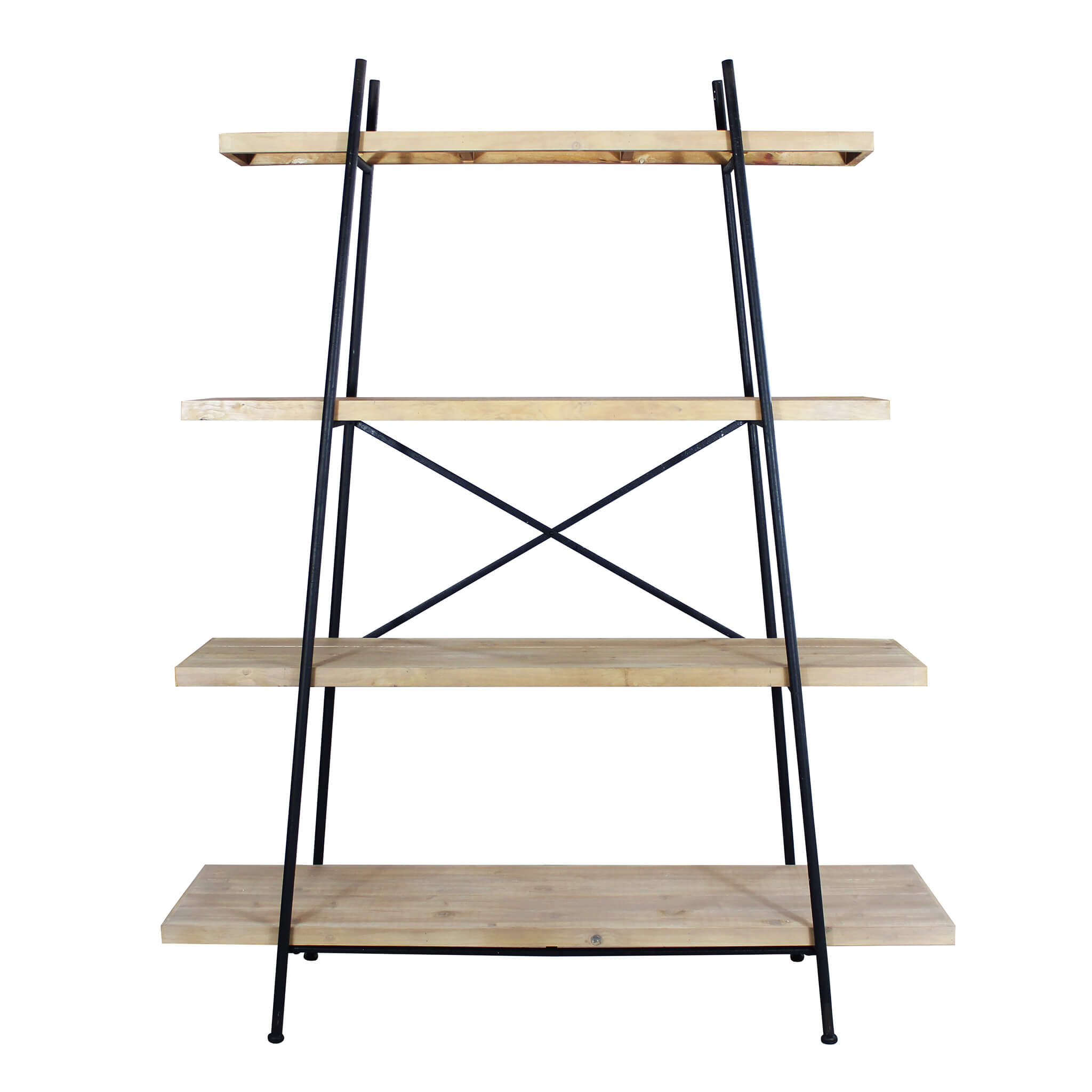 Libreria industriale in legno e metallo nera SHELFY