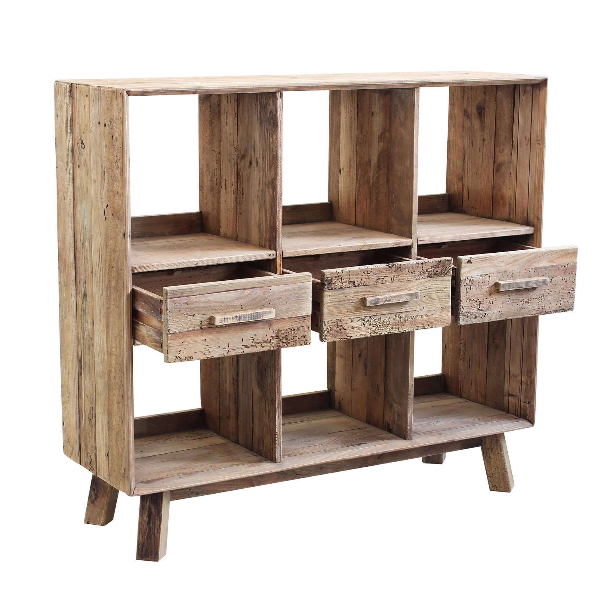 Libreria con 6 ripiani in legno marrone PINUS