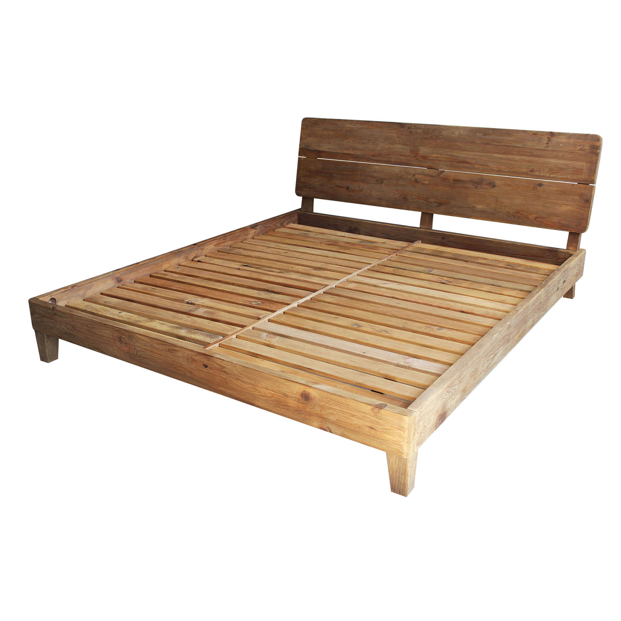 Struttura letto in legno massiccio di pino marrone miele 100x200