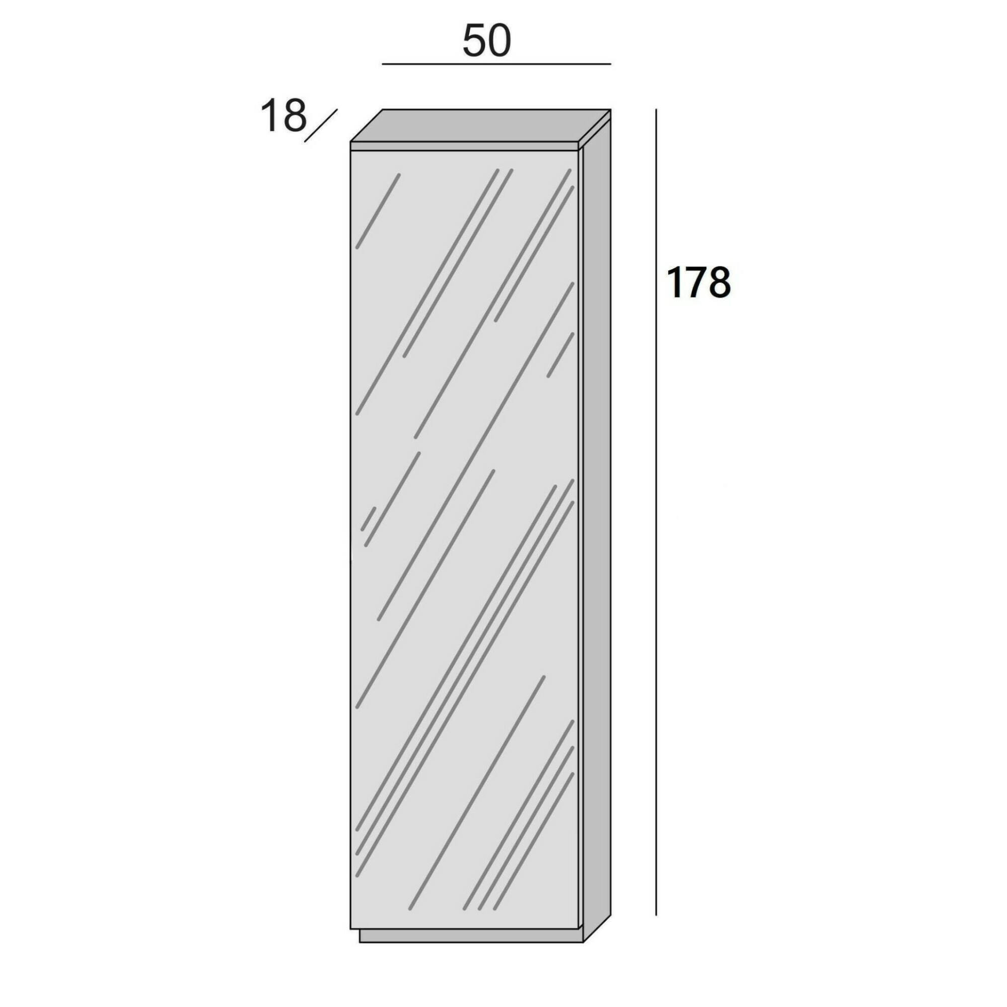 Scarpiera 80x151h cm in legno bianco con specchio - Brais