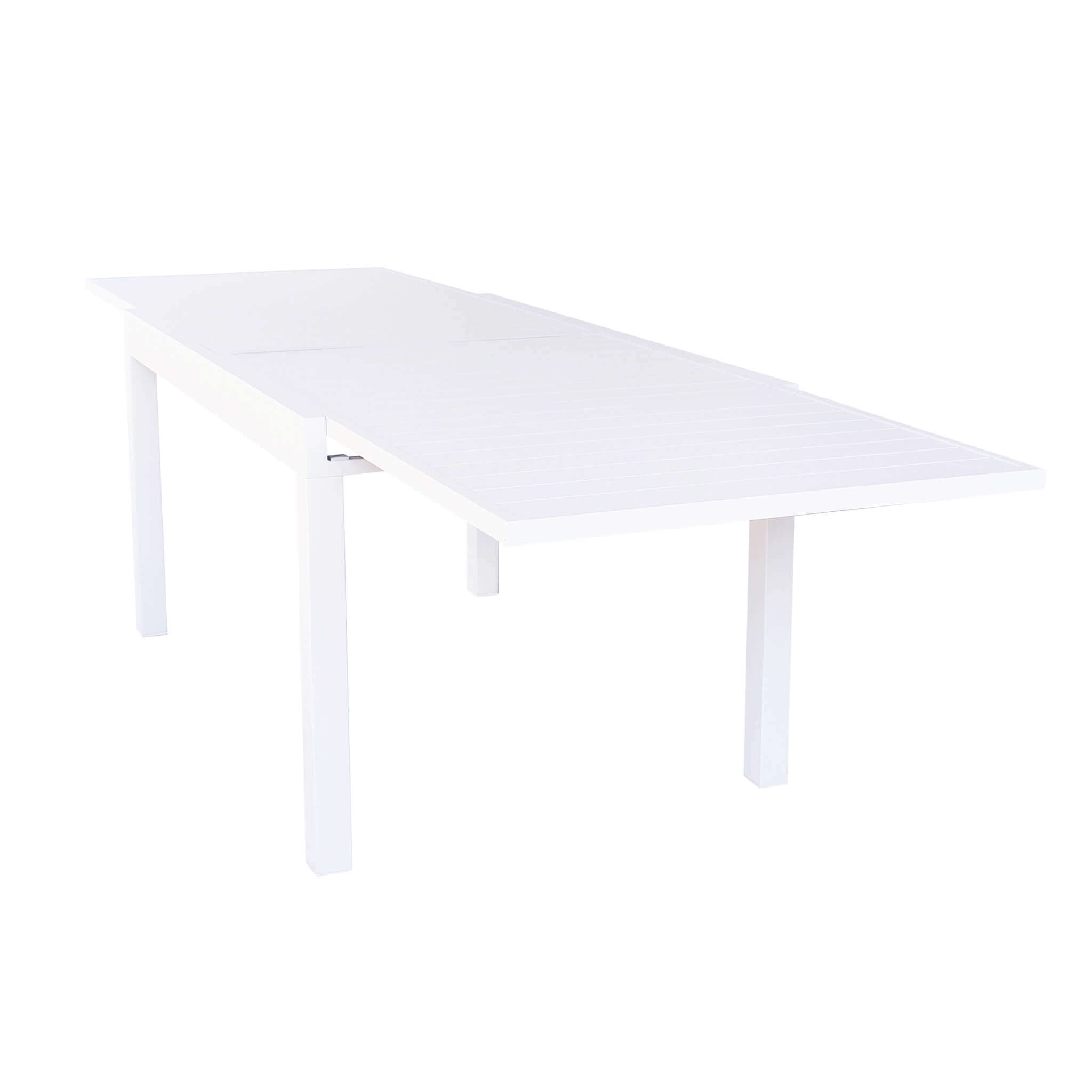Tavolo da giardino in alluminio bianco 135/270x90 cm JERRI