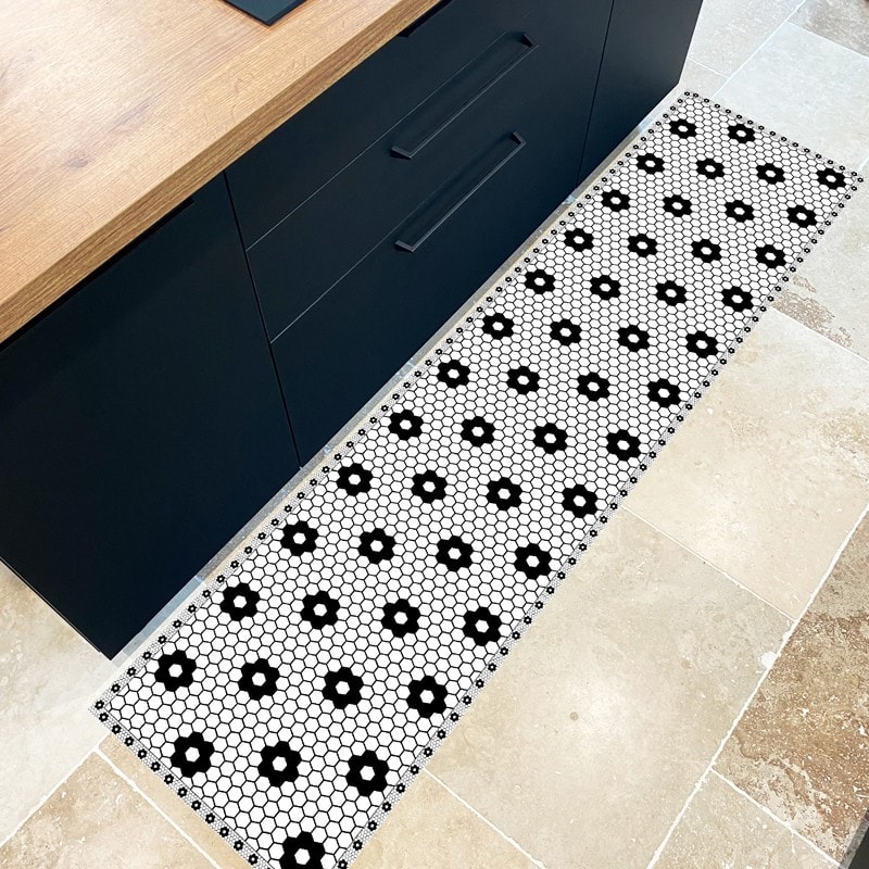 Alfombra Cocina y baño Lavable Antideslizante alfombras de Vinilo 50x240  Made in Italy para Decorar tu habitacion Design Italiano