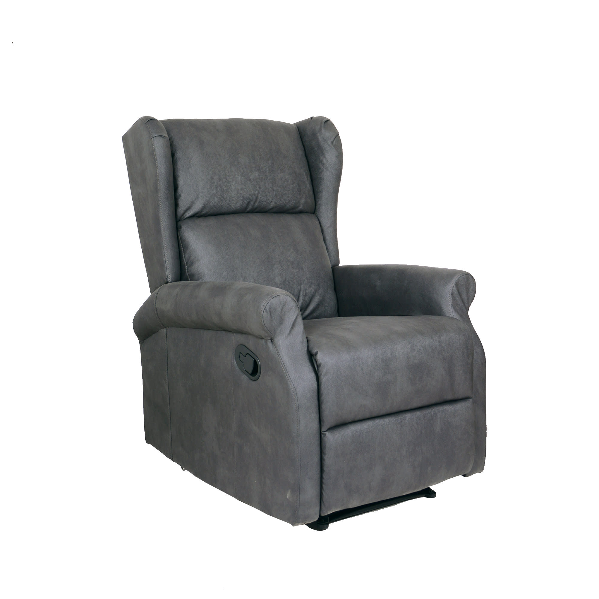 Poltrona Relax manuale reclinabile in econabuk grigio BERGERE ARLETTE