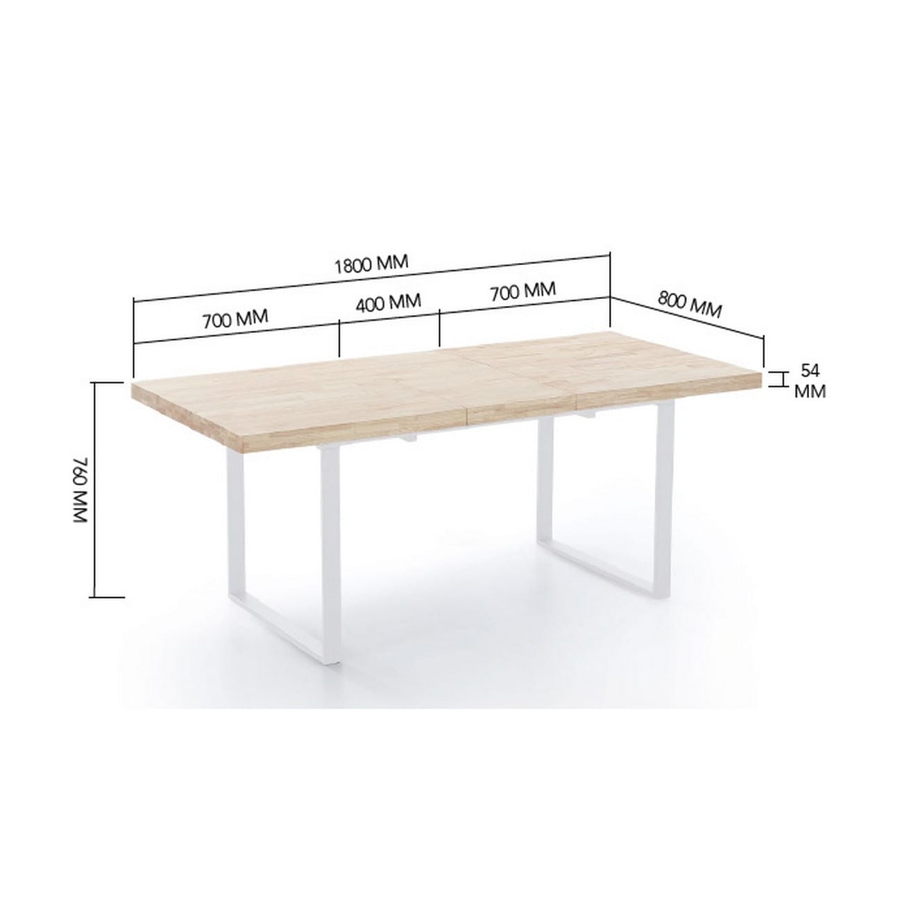 Adec Mesa centro elevable y extensible Natural