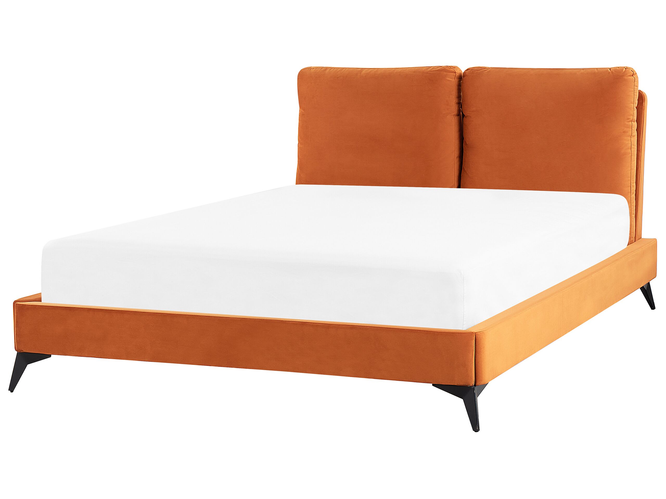 Letto matrimoniale velluto arancione 140 x 200 cm Melle