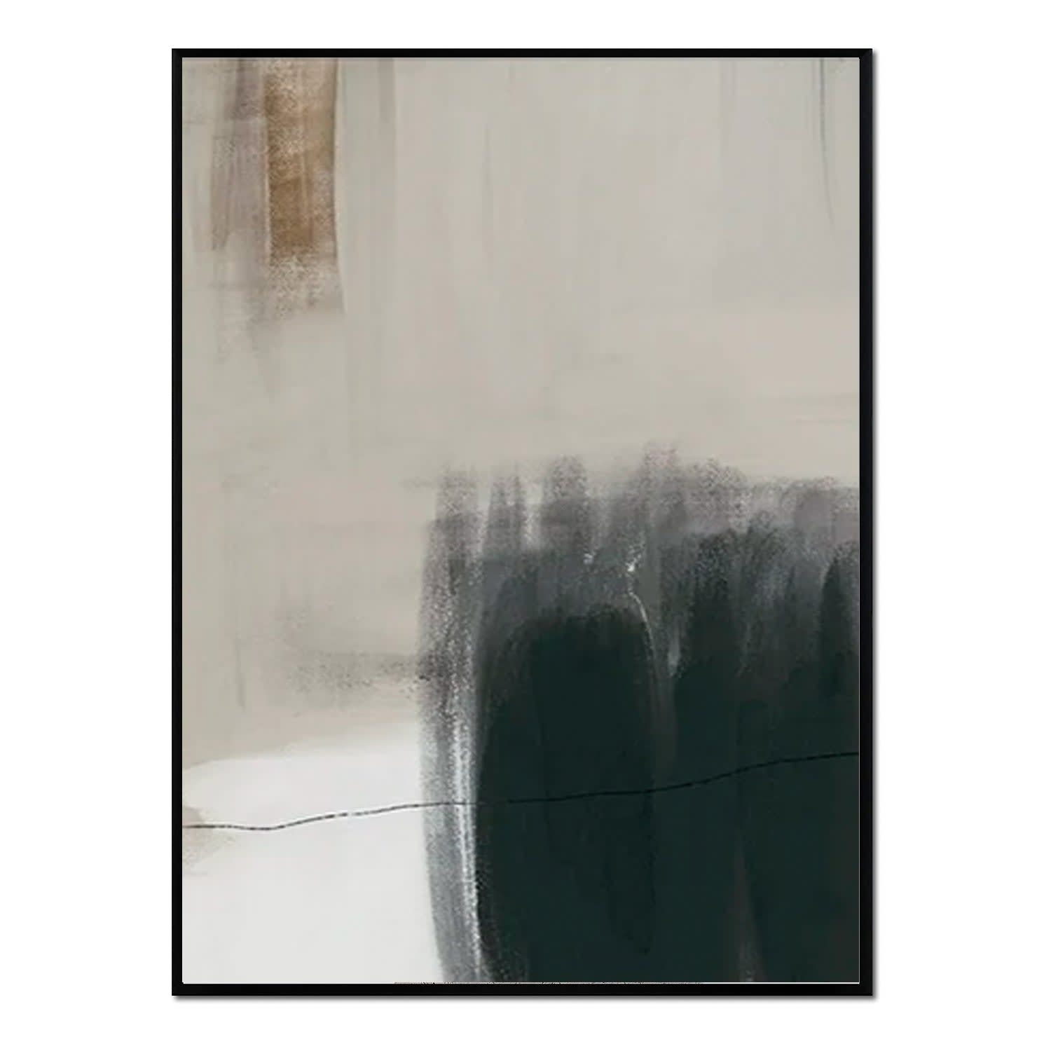 Poster con cornice nera - pennellate astratte - 50x70 Minimalismo