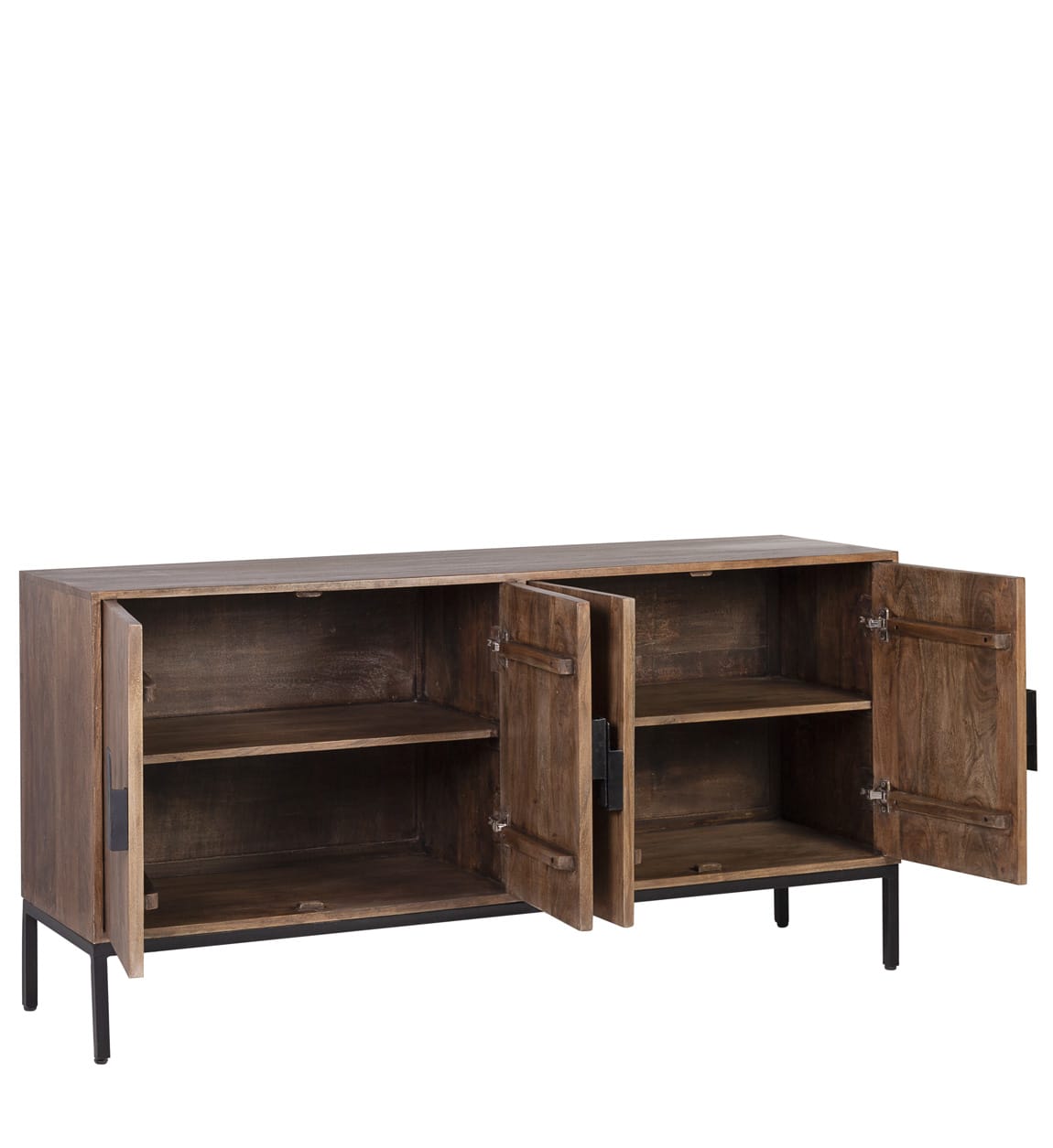 Credenza in legno massello di acacia marrone L 160 cm HAMELIN