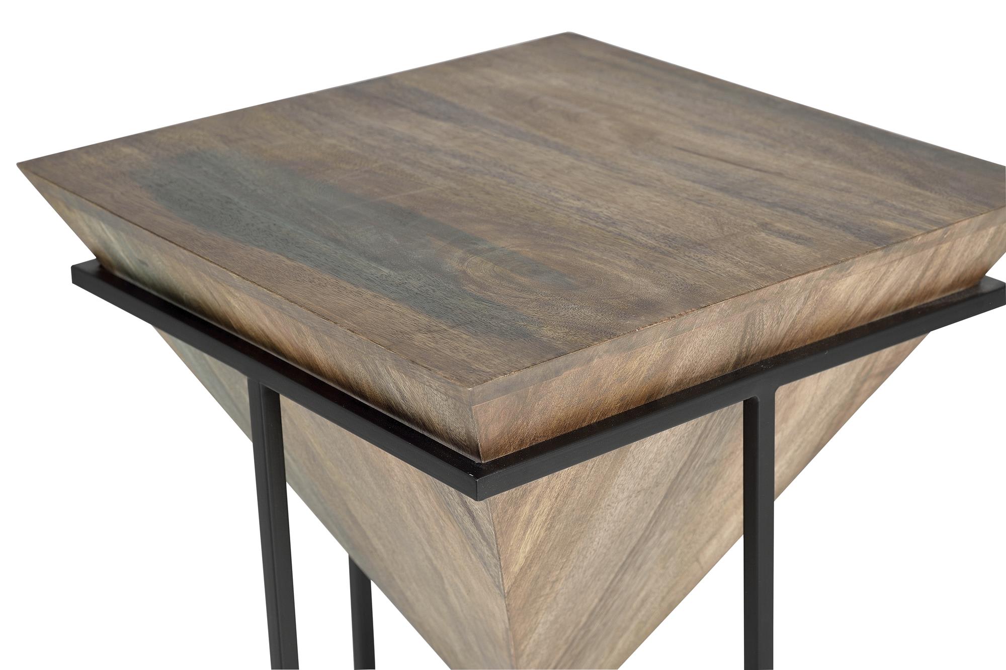 Tavolo ad angolo in legno di mango e metallo