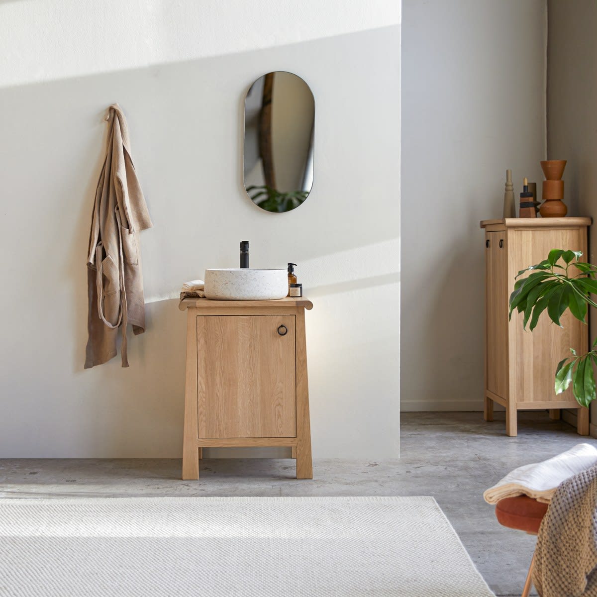 Mueble bajo lavabo de palisandro de 60 cm - Mobiliario de baño - Tikamoon