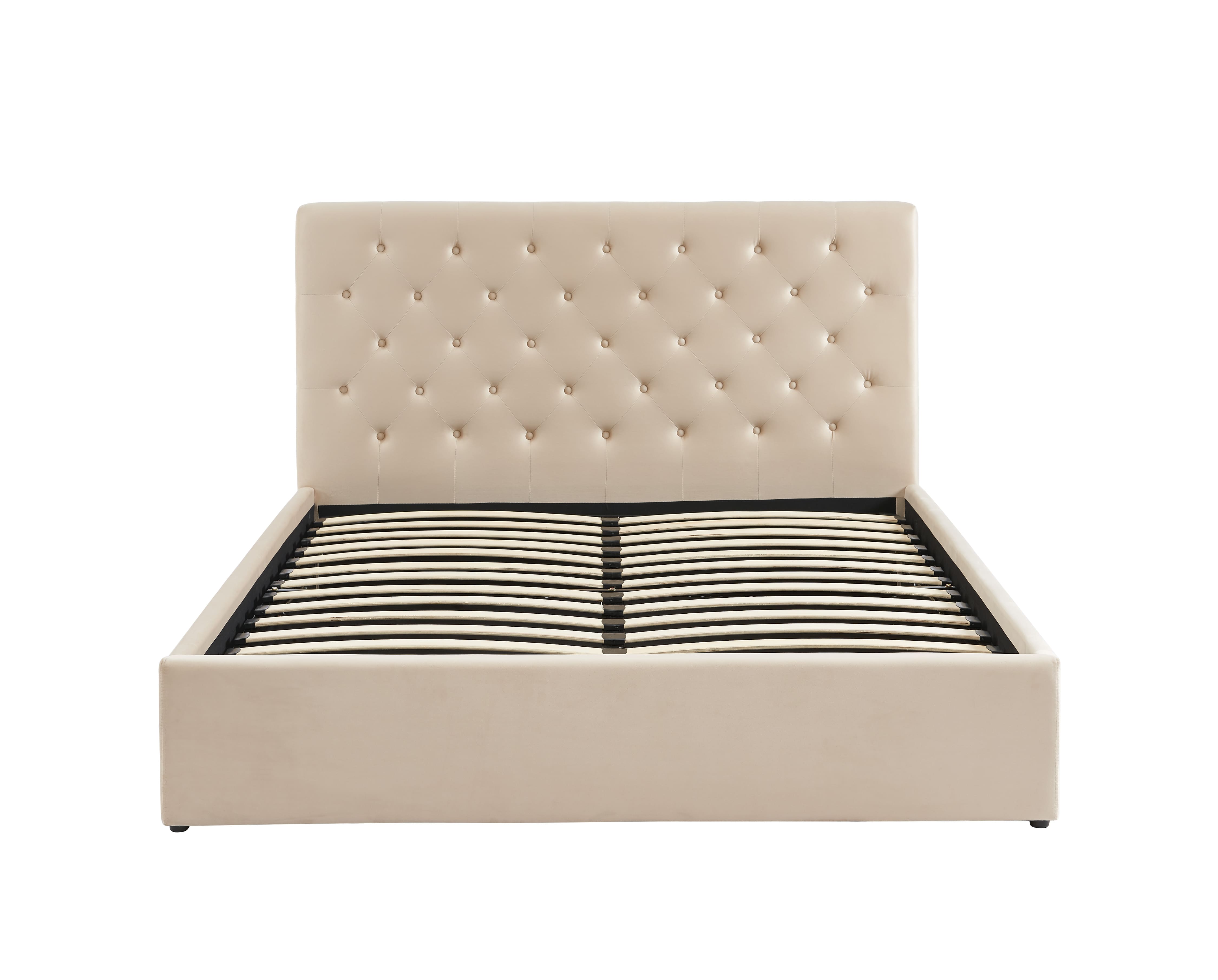 Lit simple pour adulte moderne - lit à sommier tapissier et matelas gris  clair 90x200 cm velours - Conforama
