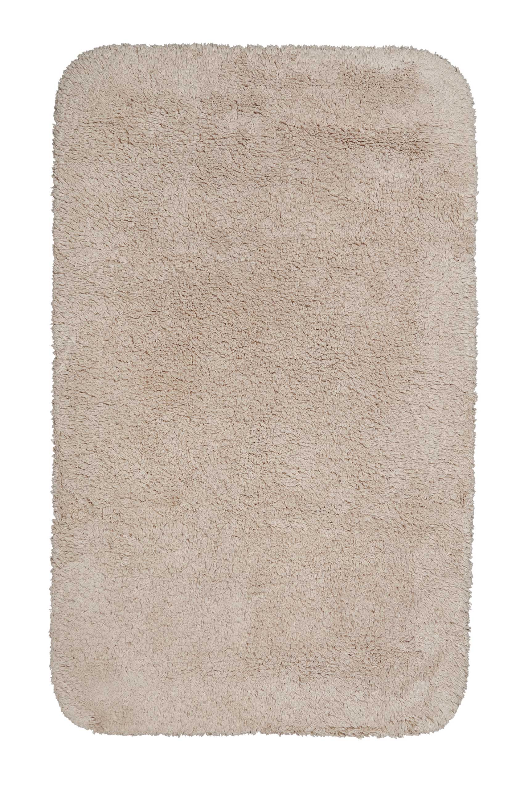 Tappeto da bagno in cotone pelo lungo crema 70x120 Ole