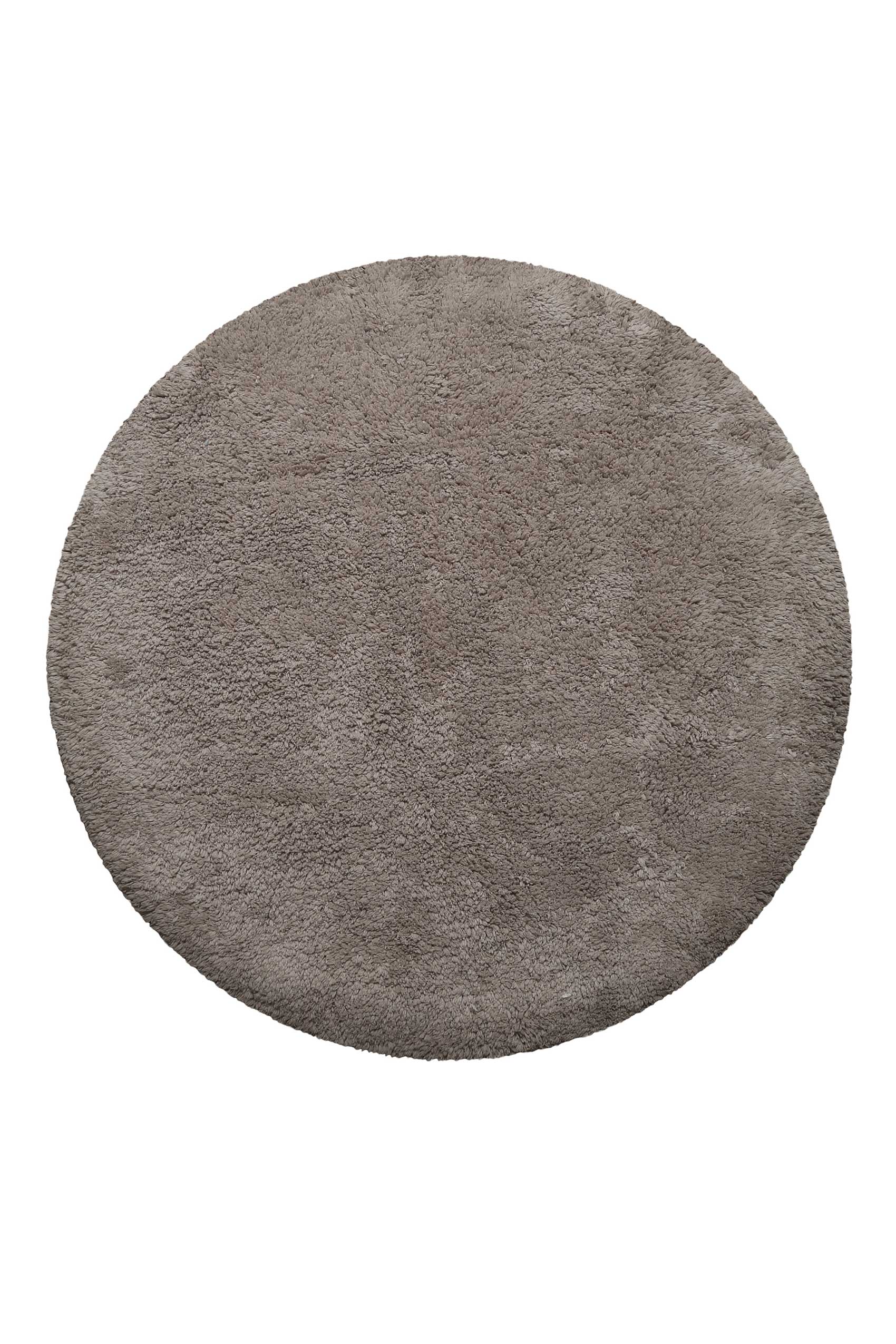 Tappeto da bagno tondo in cotone pelo lungo taupe Ø90 cm Ole