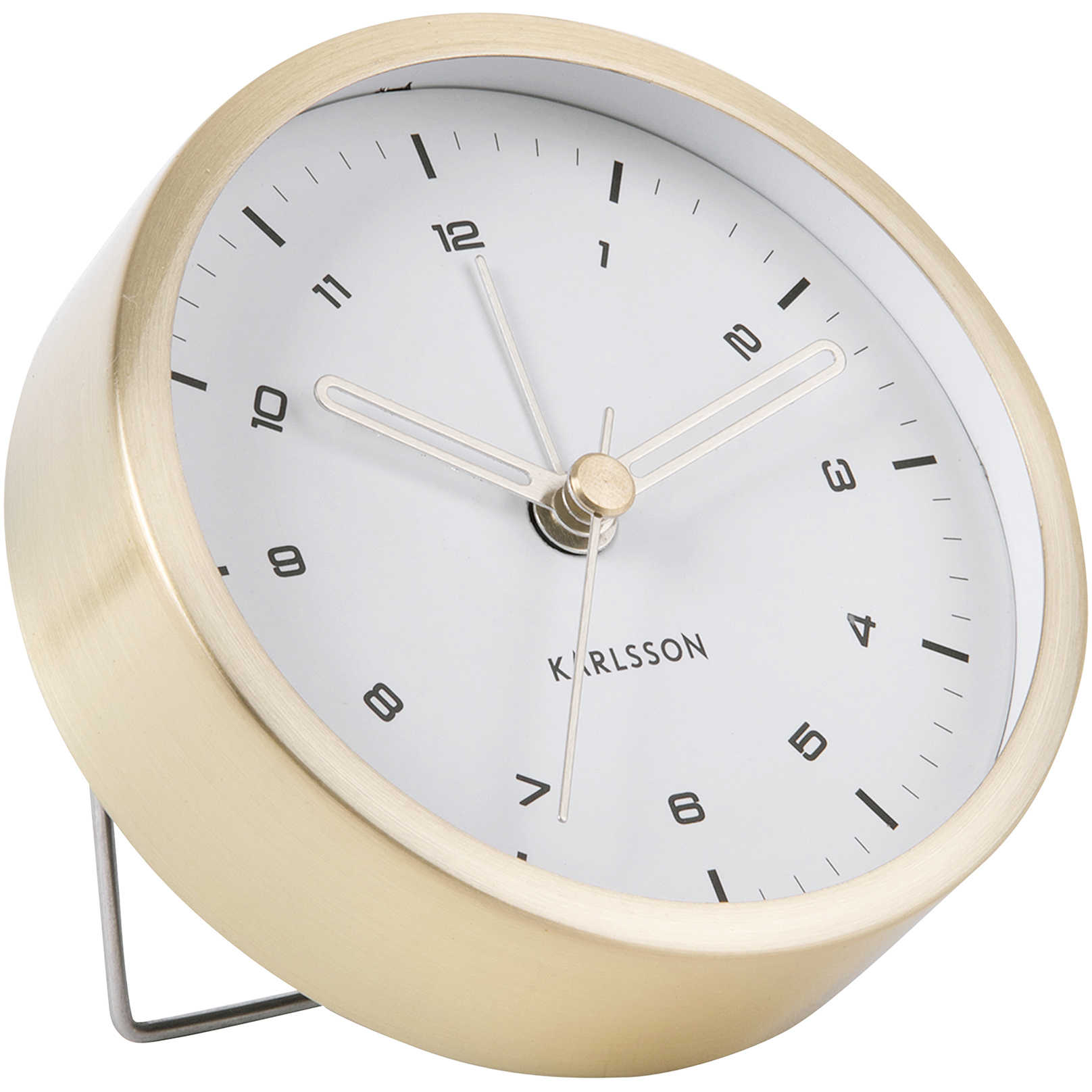 Sveglia in ferro bianca, oro D 9 cm Alarm clock