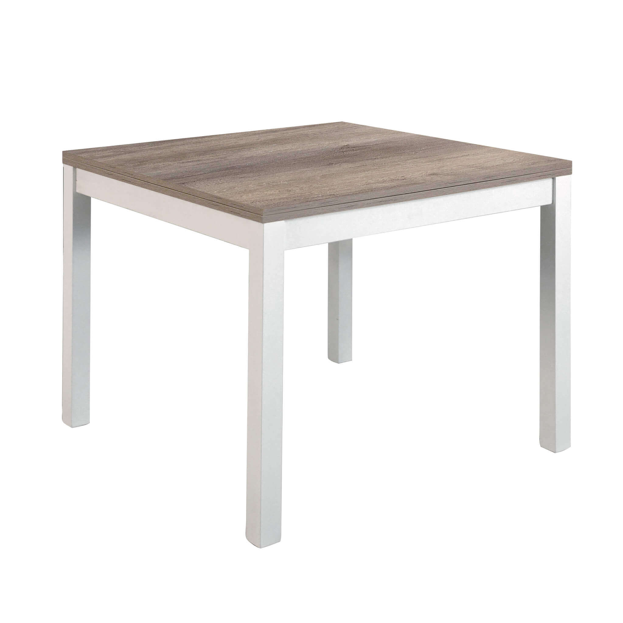 Tavolo da pranzo moderno allungabile 90x90/150 in legno bianco BRAXTON