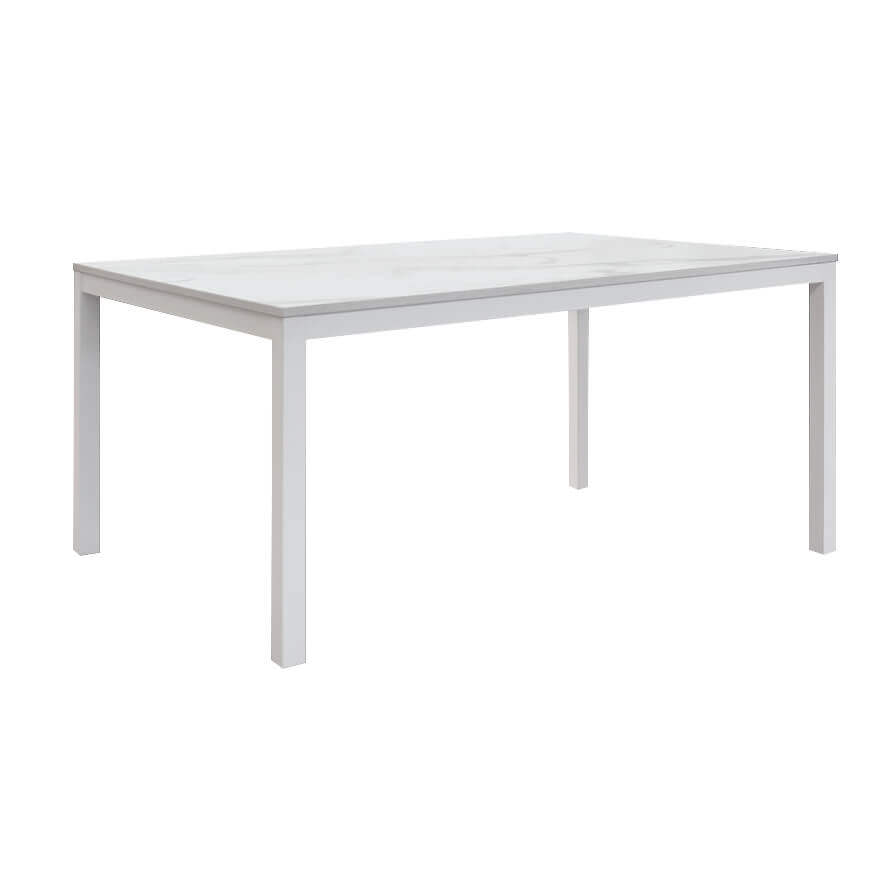 Tavolo da pranzo allungabile cm 80 x 120/170 x 77 h in metallo bianco EROS