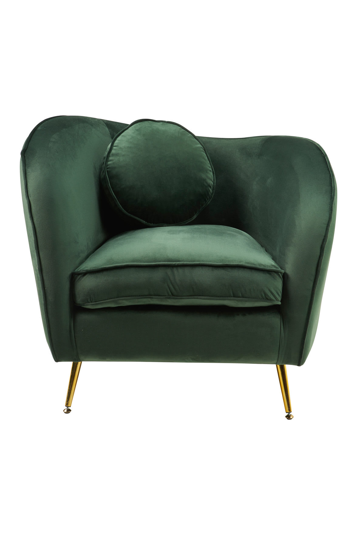 Poltrona design luxury in velluto verde scuro