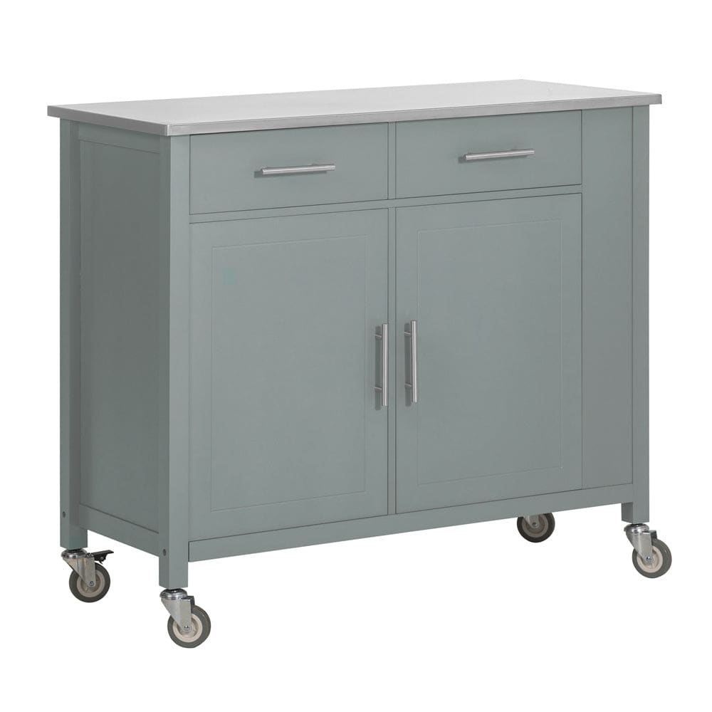 Carrello cucina grigio in mdf e acciaio