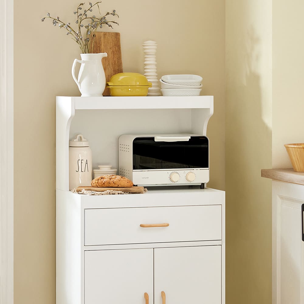 Carrello cucina porta microonde bianco in mdf