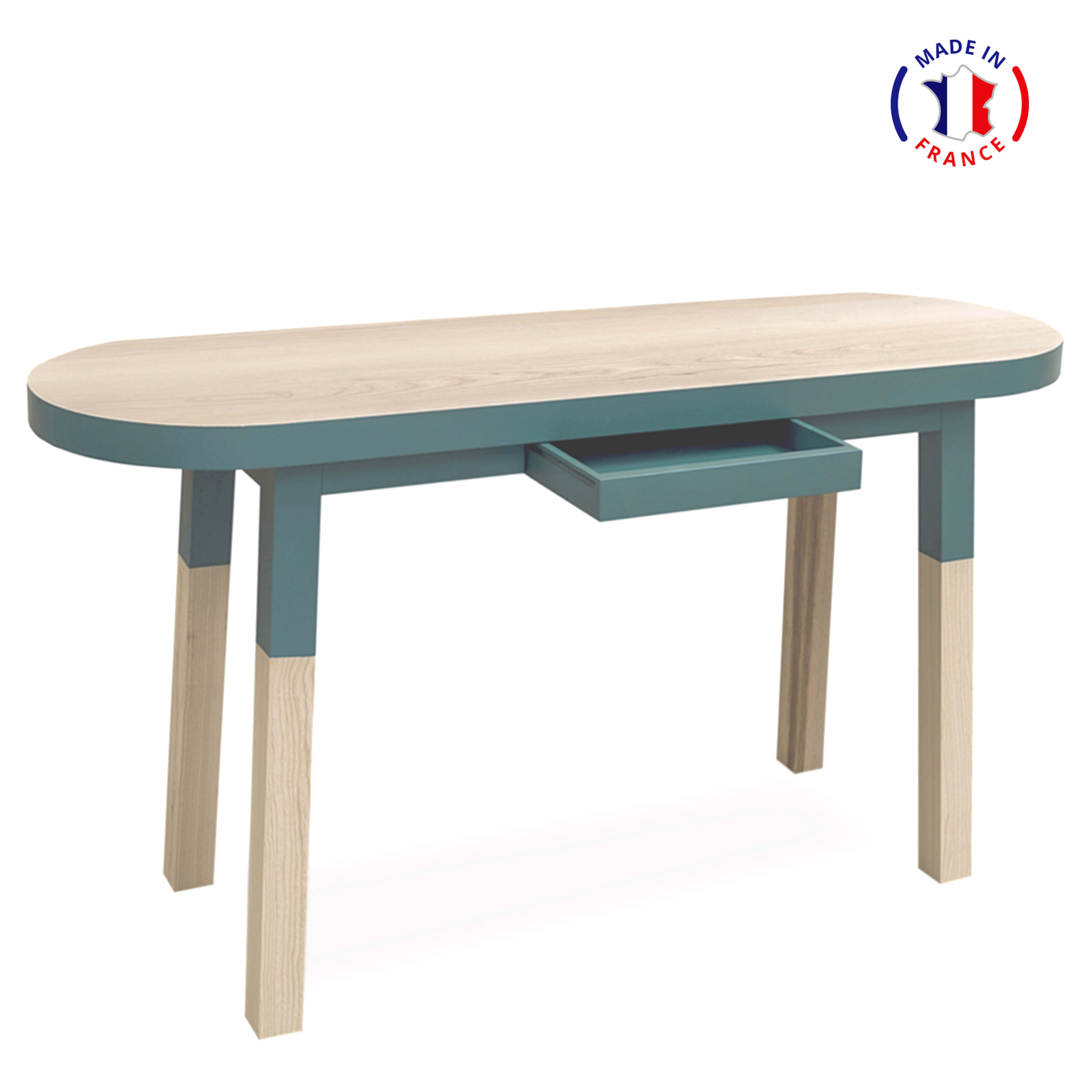 Tavolo da scrivania di design in legno massiccio 100% - console 140 cm Egee