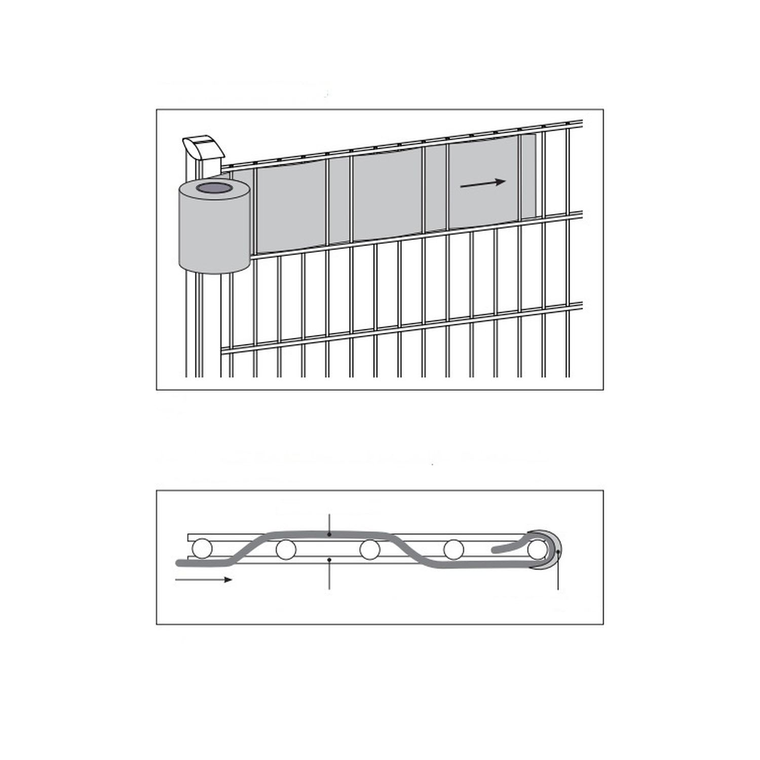 Brise vue occultant clôture en pvc 450 g/m² 70 m x 19 cm 70 clips