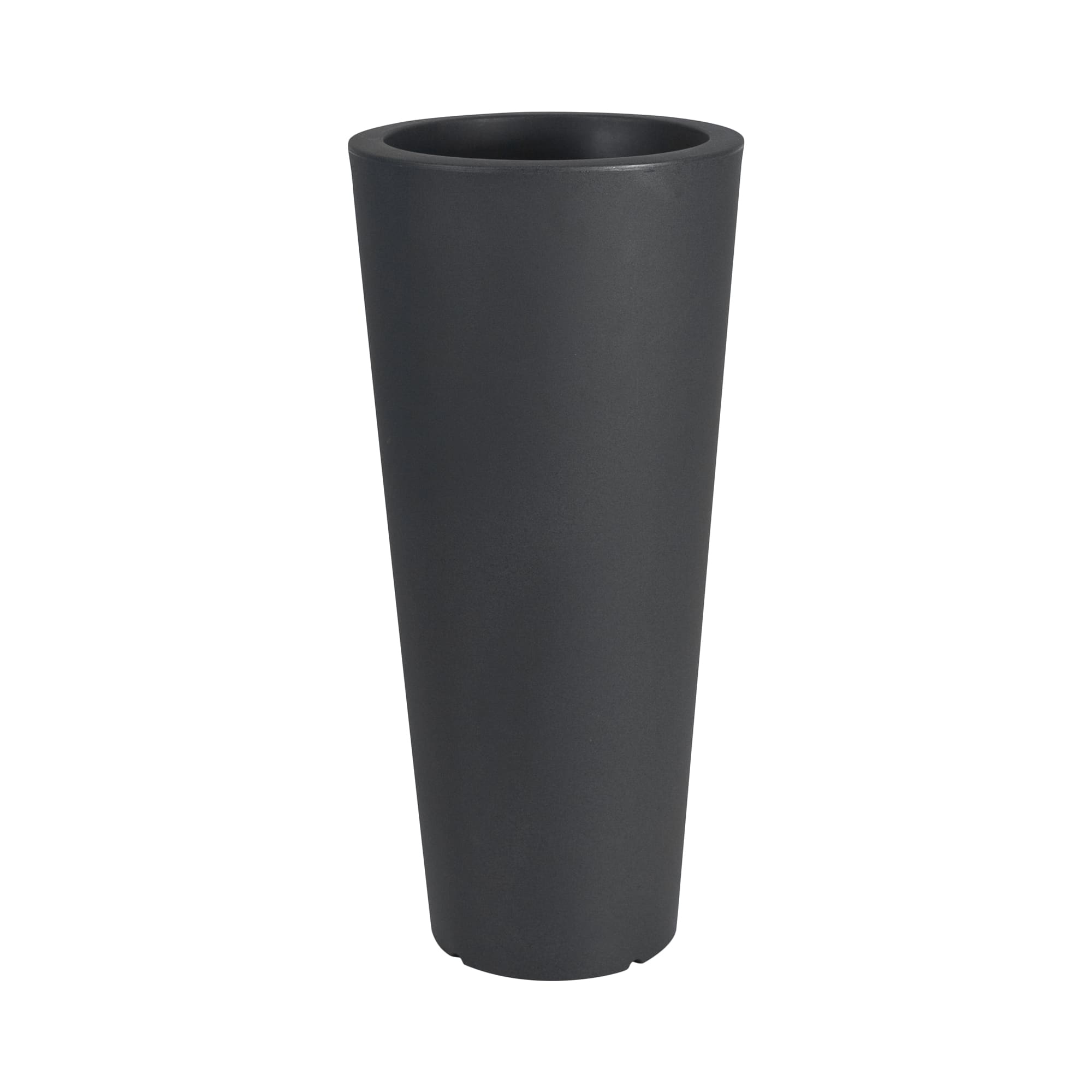 Vaso in resina da esterno e interno doppiofondo nero 39x39x85H cm