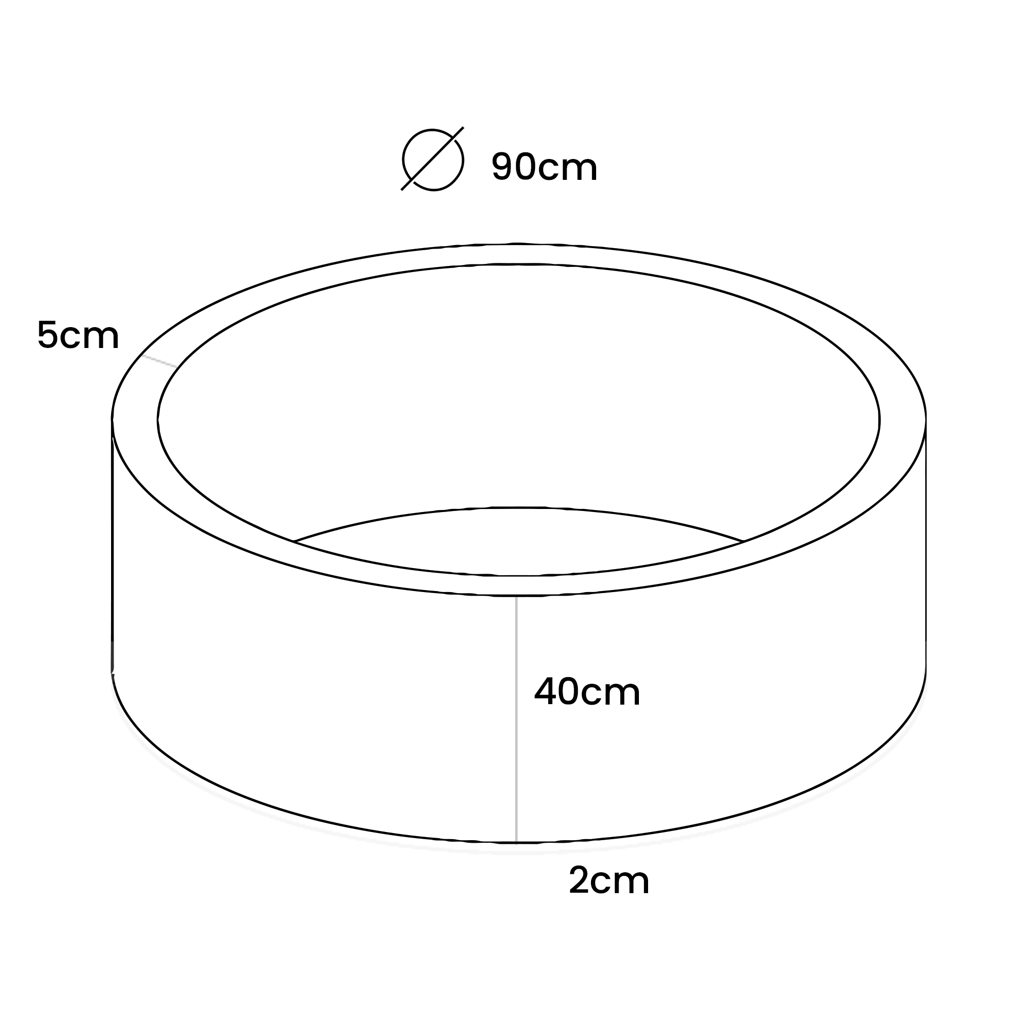 Piscina rotonda a secco per bambini senza palline 90x40 Grigio