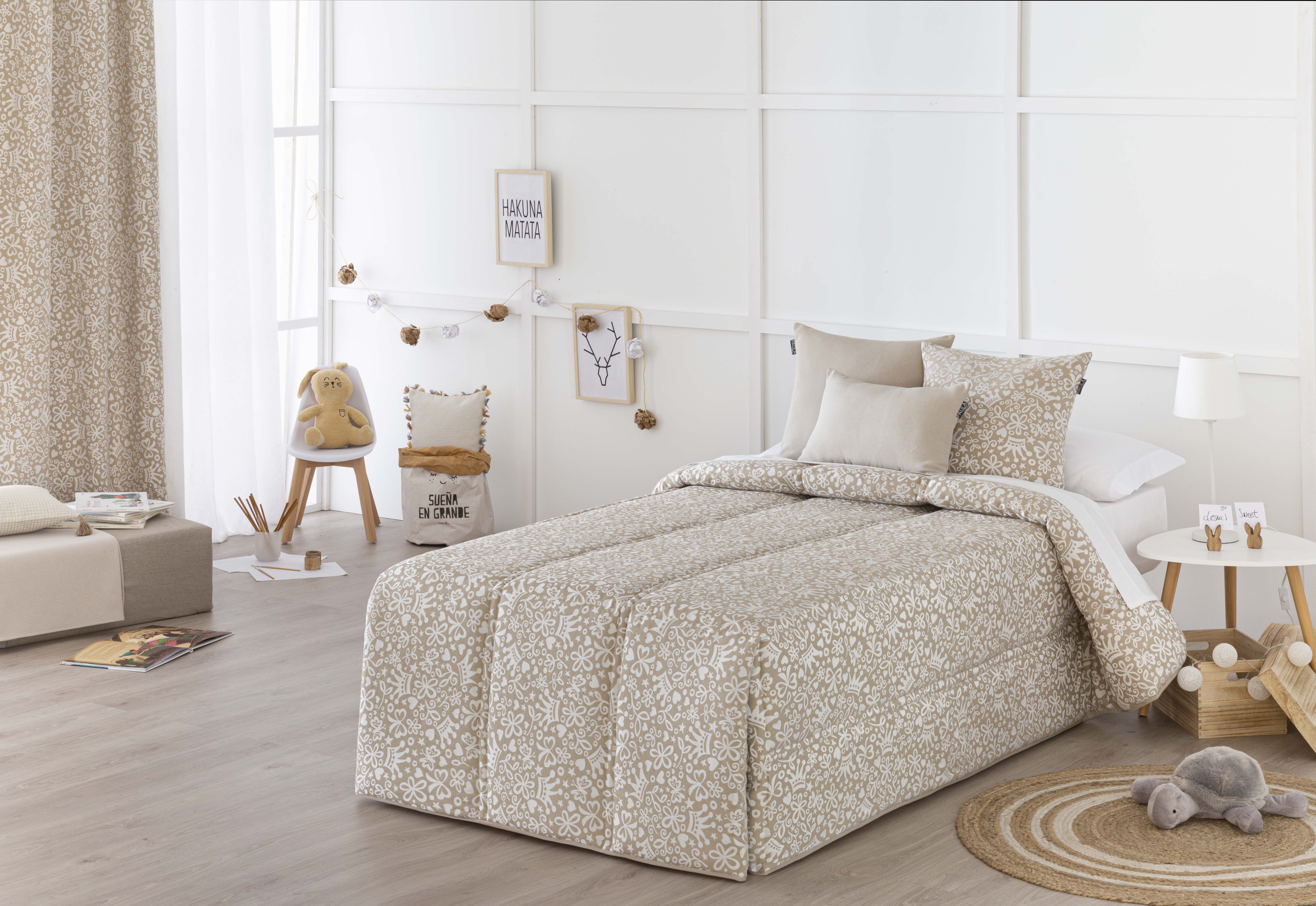Edredón acolchado gr jacquard beige cama 150 (190x265 cm) LAZOS Maisons du Monde