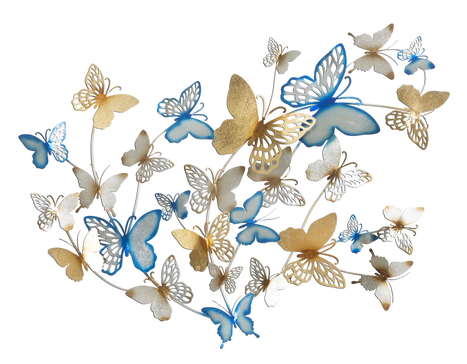 Vassoio piccolo con farfalle Butterfly in metallo, 37x25, colore