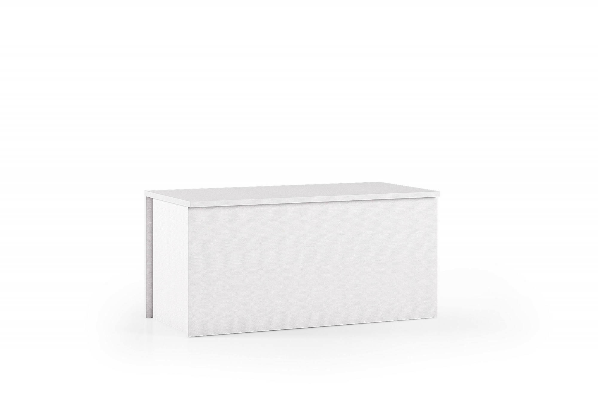 Coffre Miltonia, Grande boîte de rangement polyvalente, Commode moderne,  Fabriqué en Italie, 90x45h45 cm, Blanc