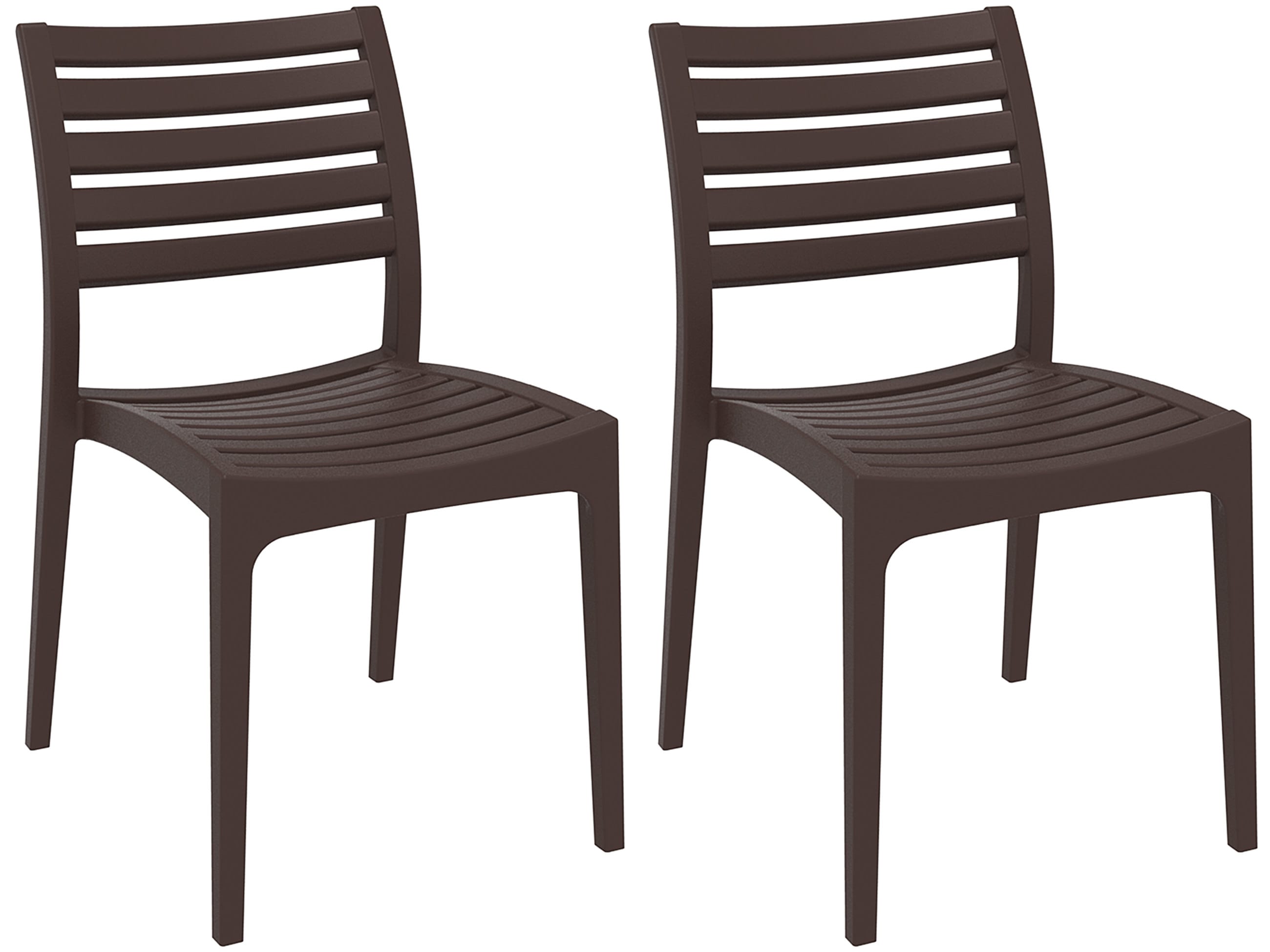 Set 2 sedie impilabili robusto in Plastica Colore marrone ARES