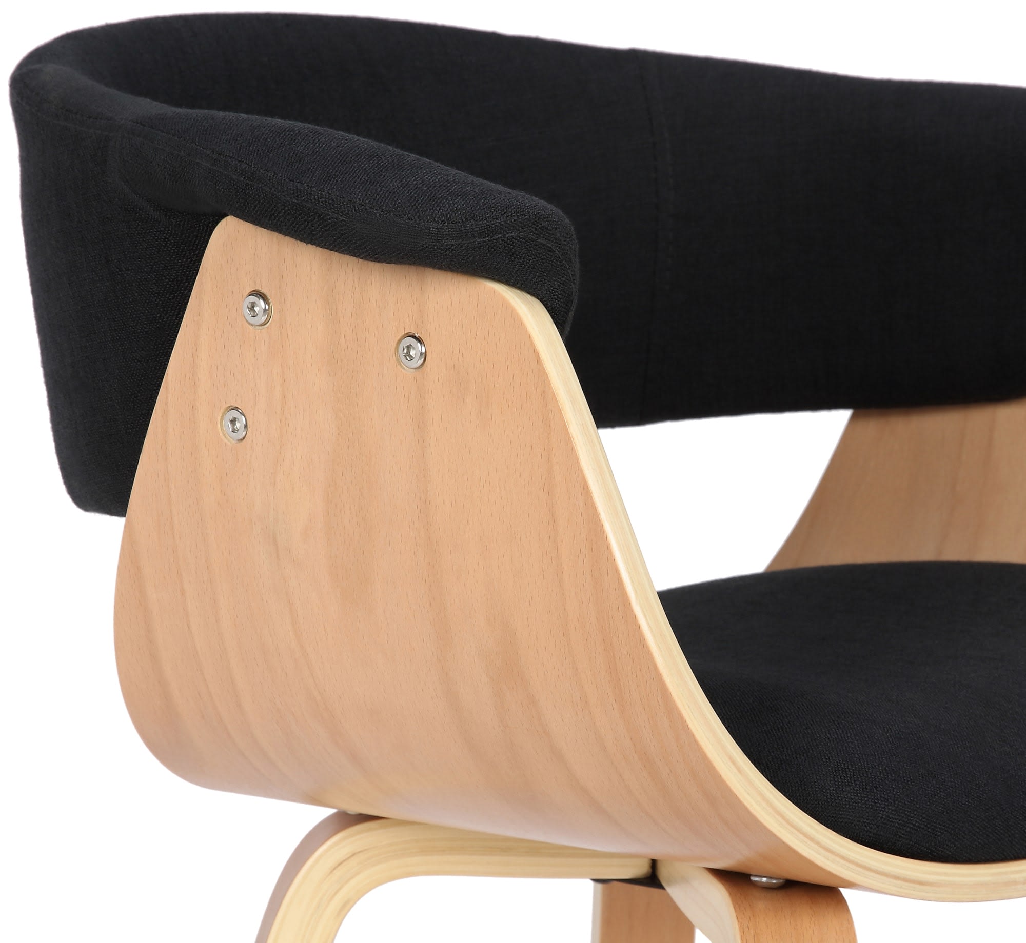 Esszimmerstuhl mit Holzgetell Sitz aus Stoff schwarz BRUCE